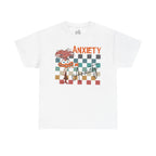 Anxiety Family Graphic Tee — Cute Checkerboard Monster Mental Health Shirt