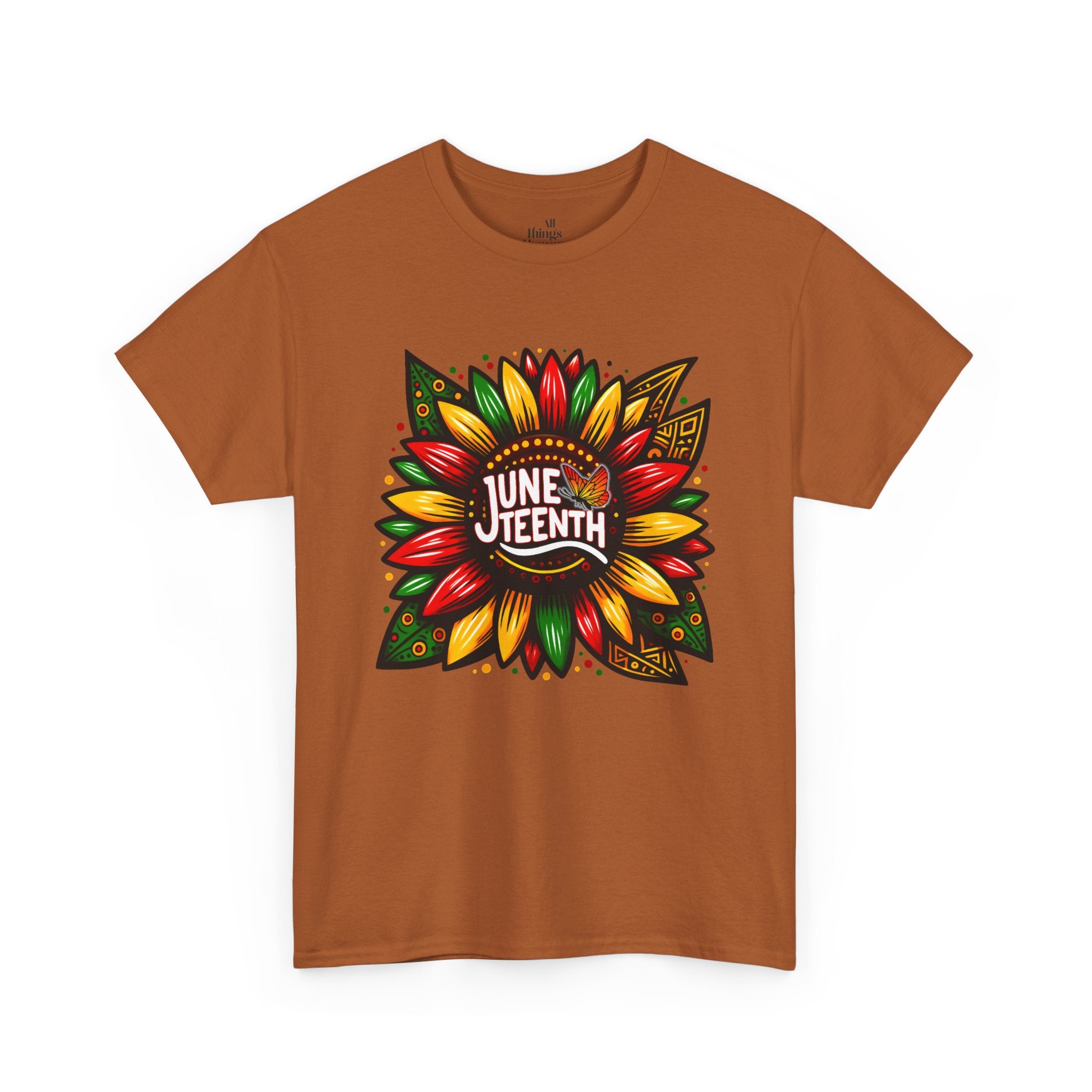 Juneteenth Floral Unisex Heavy Cotton Tee, Celebrate Freedom, Black History Month, Gift for Activists, Summer T-Shirt, Equality Apparel
