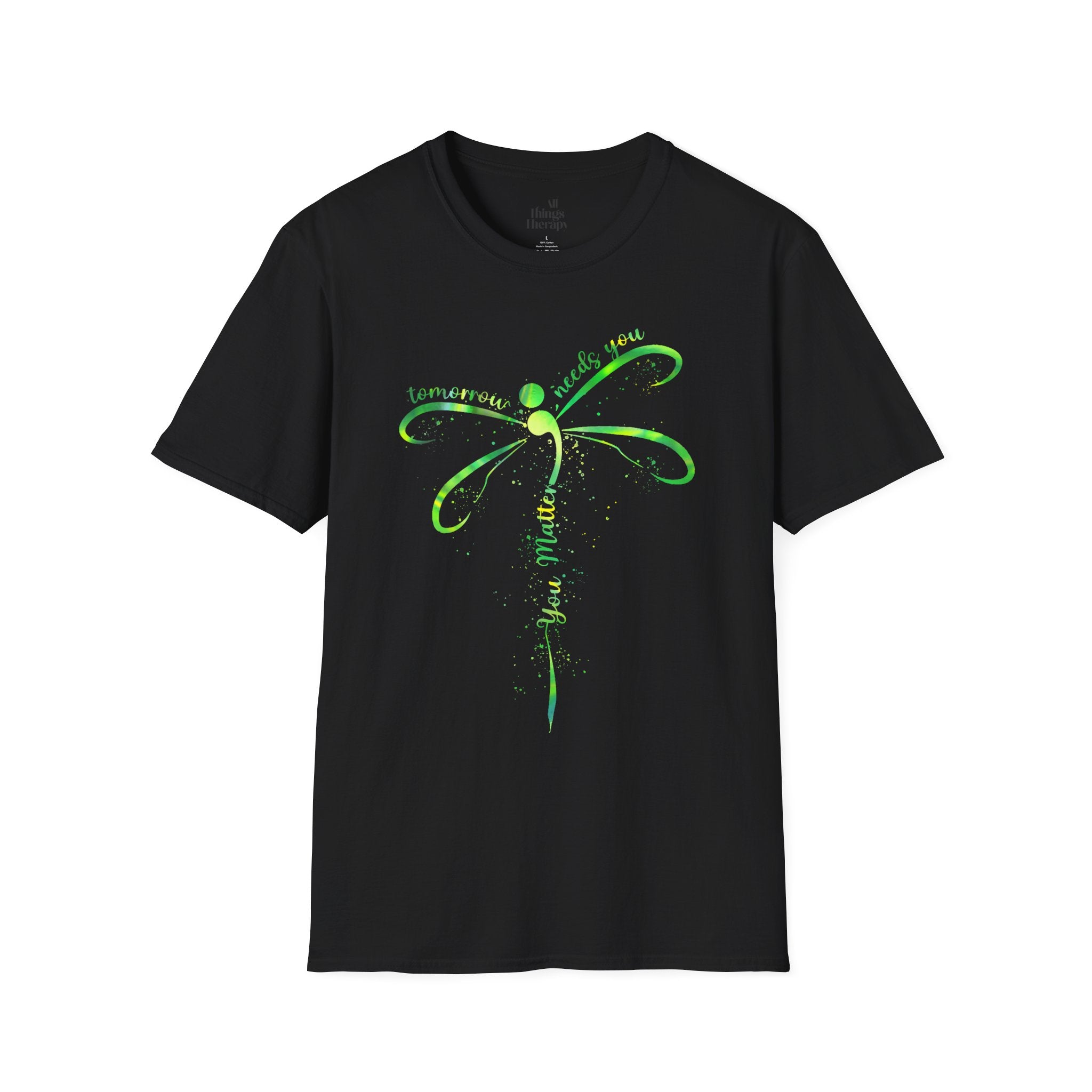 Dragonfly Graphic T-Shirt — "Tomorrow Needs You" Inspirational Tee
