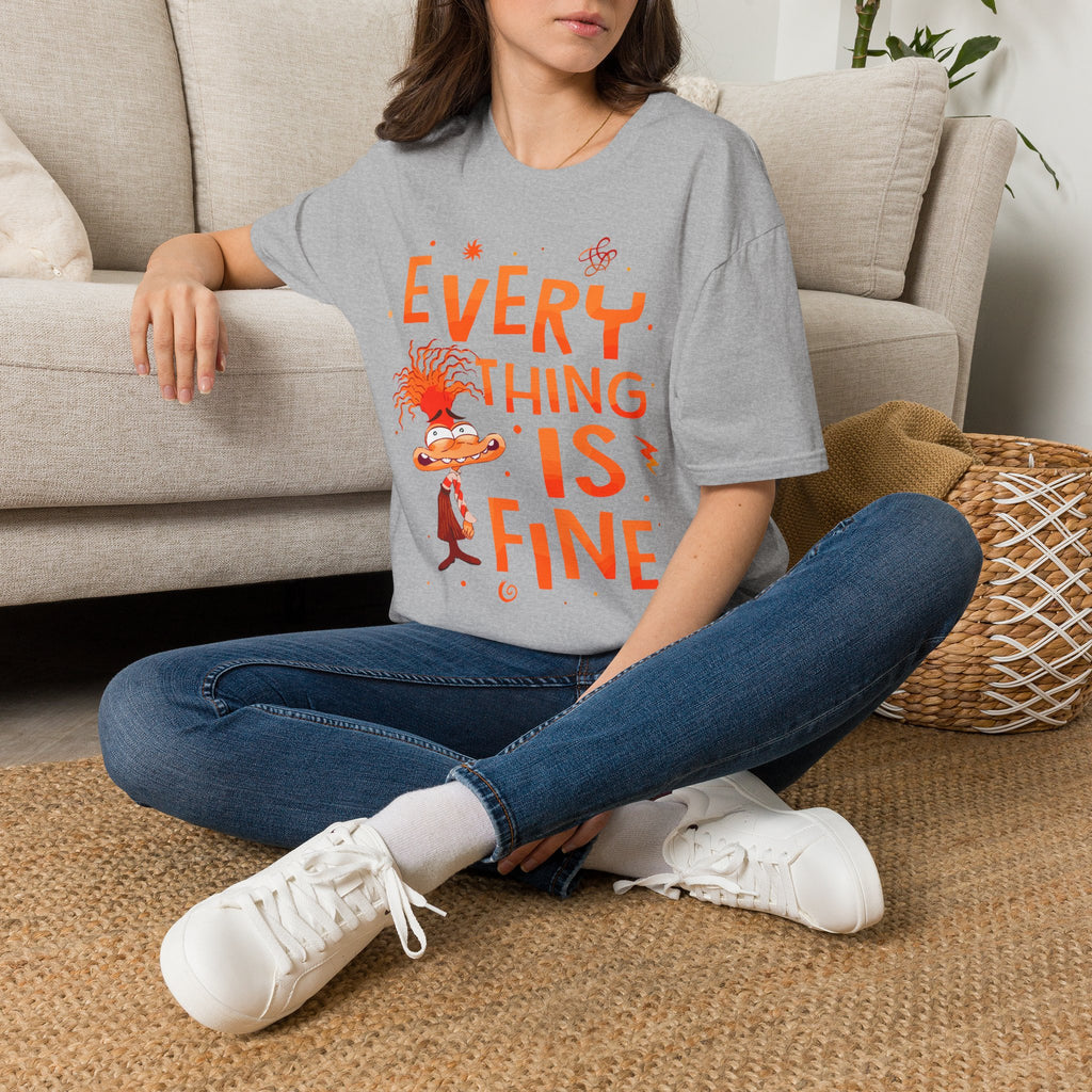 Everything Is Fine T-Shirt — Funny Retro Cartoon Stress Relief Tee