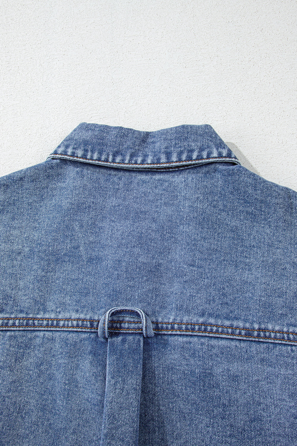 Ashleigh Blue Acid Wash Elastic Hem Button Up Denim Vest