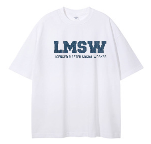 LMSW T-Shirt with Chenille Blue Jean Embroidery