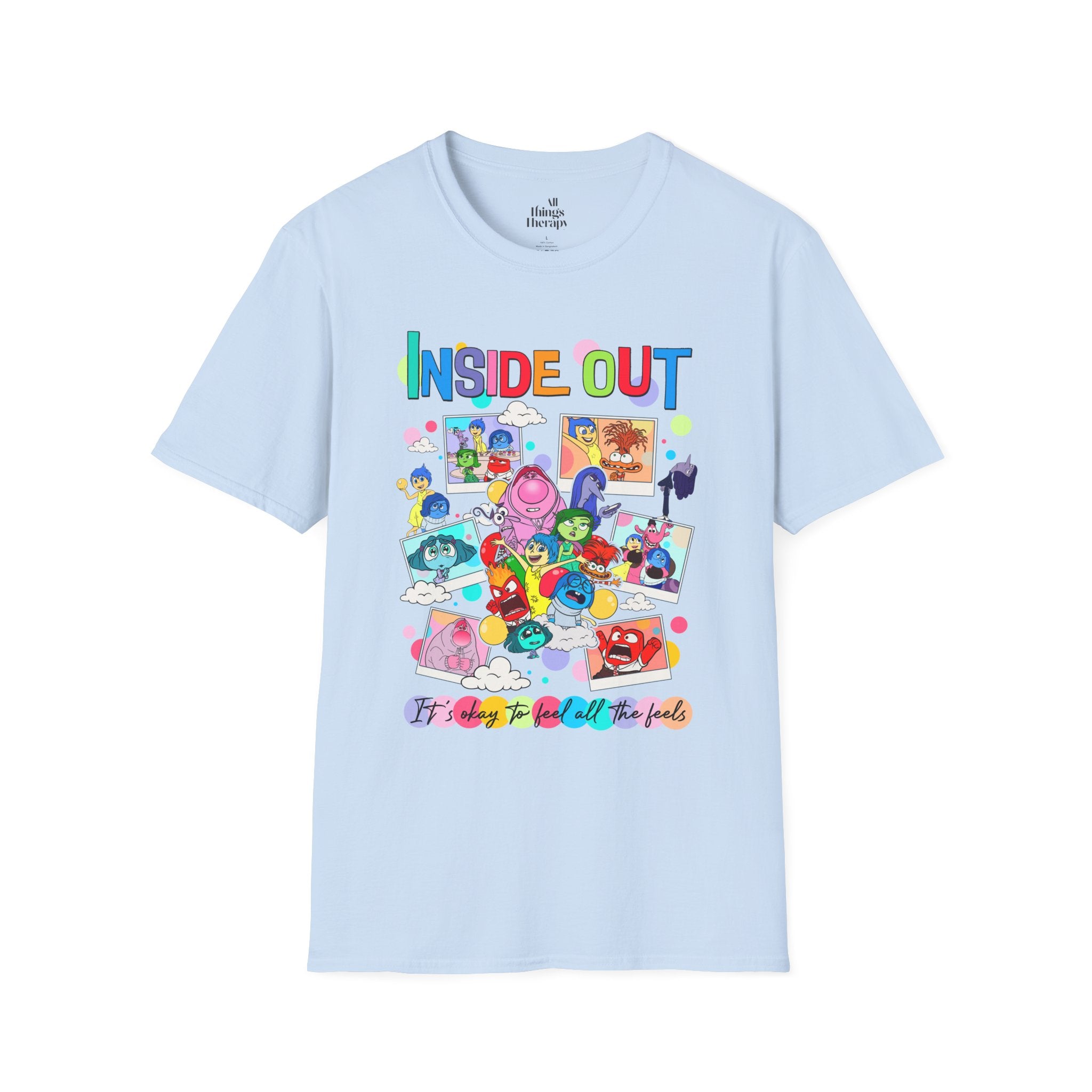 Inside Out Characters T‑Shirt — Colorful Pixar Emotion Graphic Tee