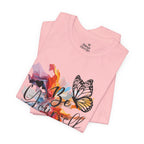 Be Yourself Butterfly T-Shirt — Inspirational Floral Watercolor Tee