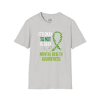 Mental Health Awareness Unisex Softstyle T-Shirt - Supportive Green Ribbon Design