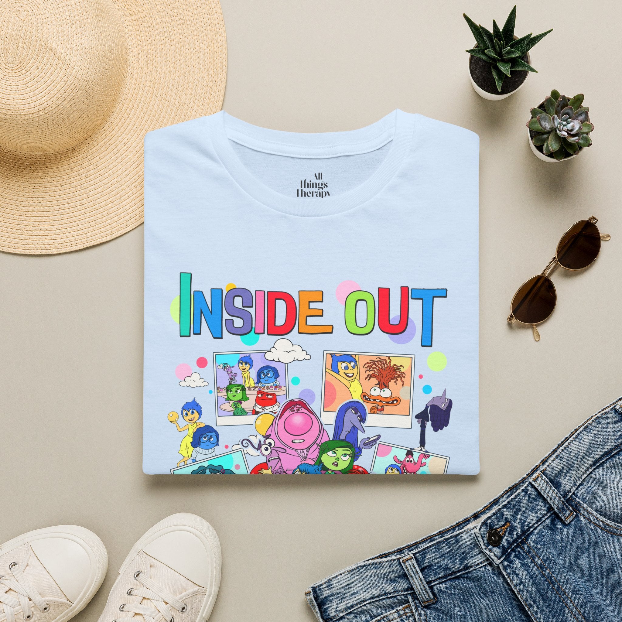 Inside Out Characters T‑Shirt — Colorful Pixar Emotion Graphic Tee