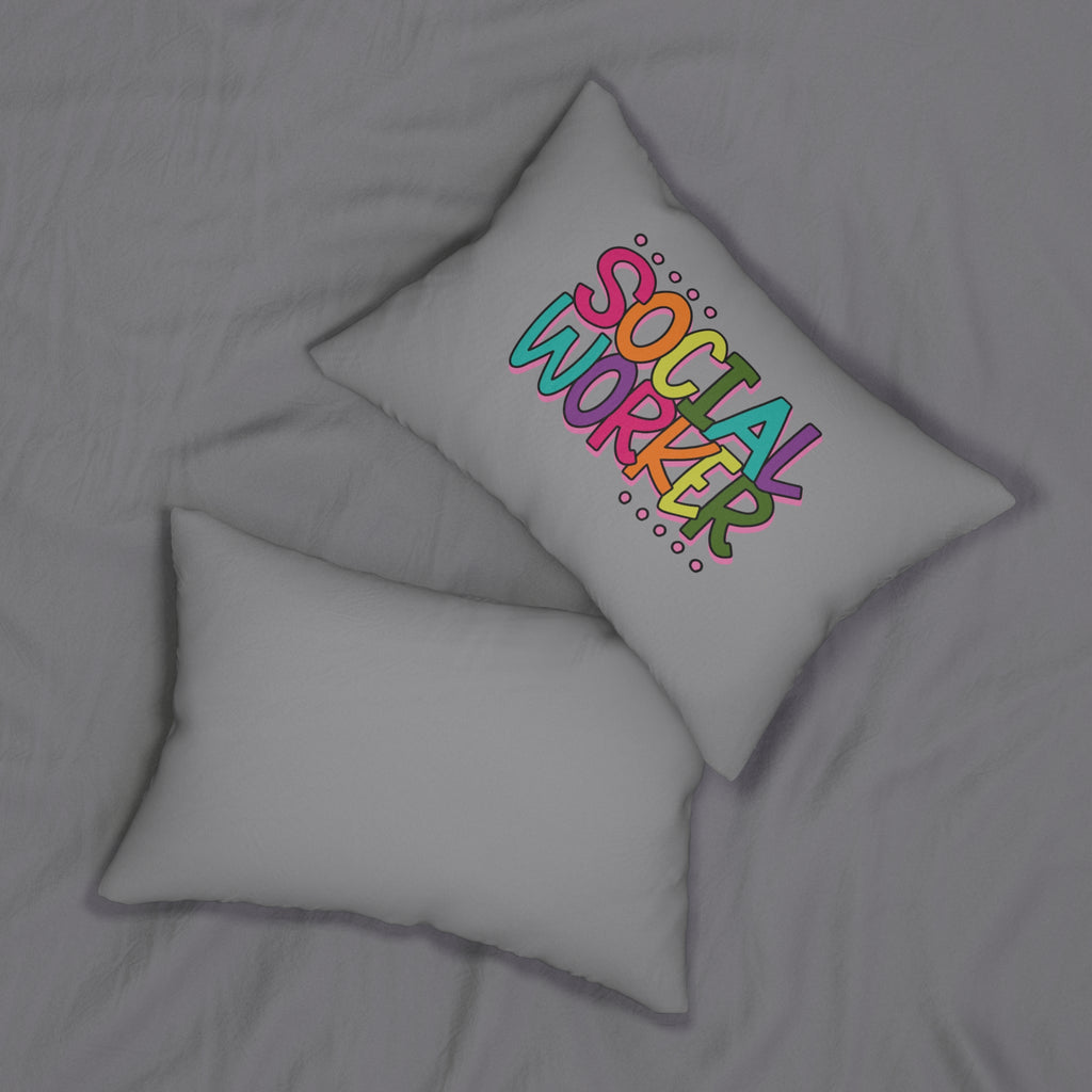Social Worker Lumbar Pillow - Colorful Inspirational Decor for Social Workers