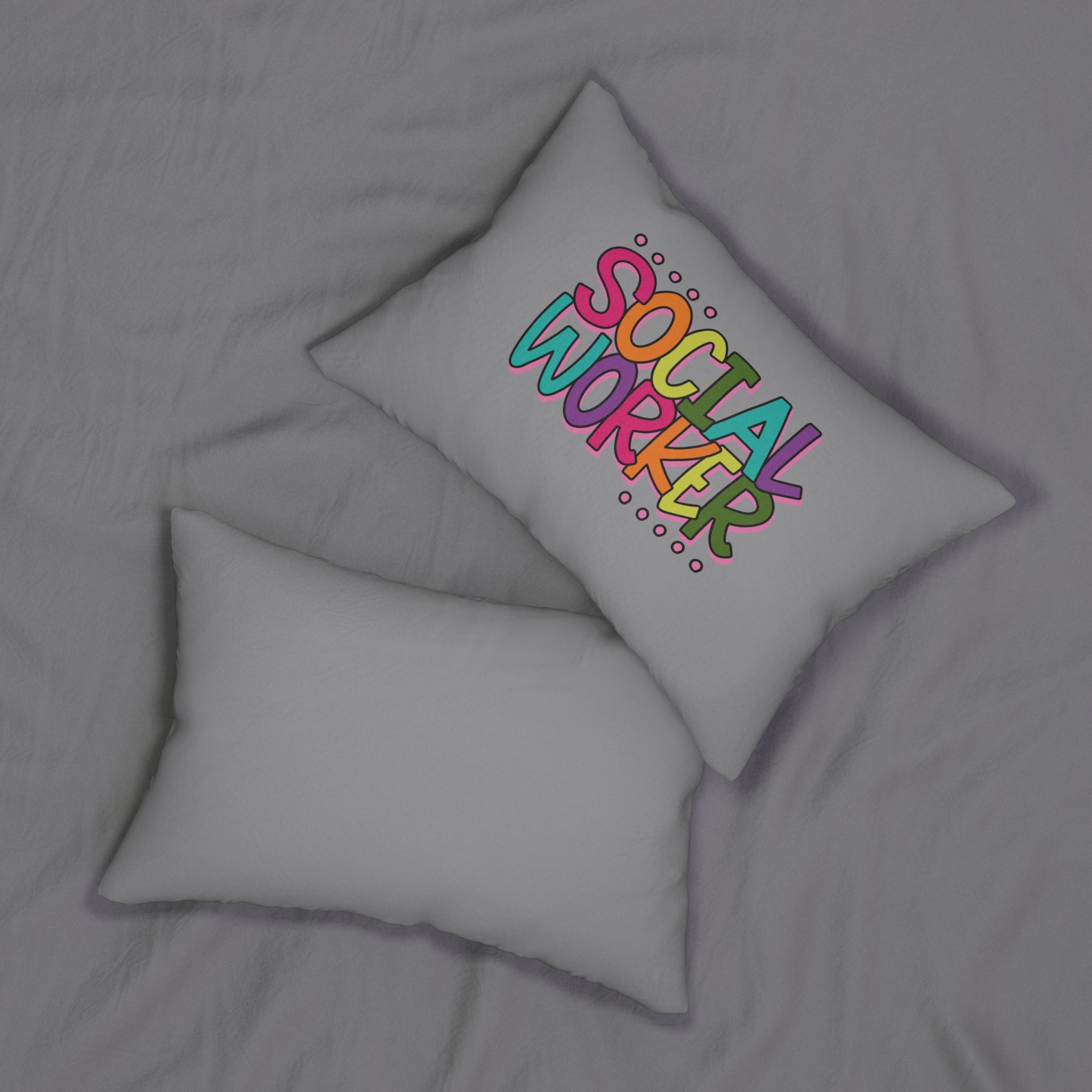 Social Worker Lumbar Pillow - Colorful Inspirational Decor for Social Workers