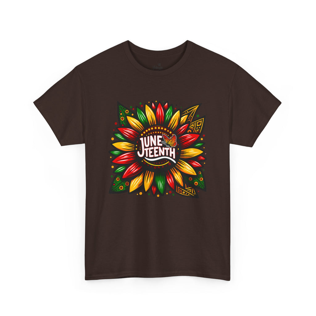Juneteenth Floral Unisex Heavy Cotton Tee, Celebrate Freedom, Black History Month, Gift for Activists, Summer T-Shirt, Equality Apparel