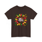 Juneteenth Floral Unisex Heavy Cotton Tee, Celebrate Freedom, Black History Month, Gift for Activists, Summer T-Shirt, Equality Apparel