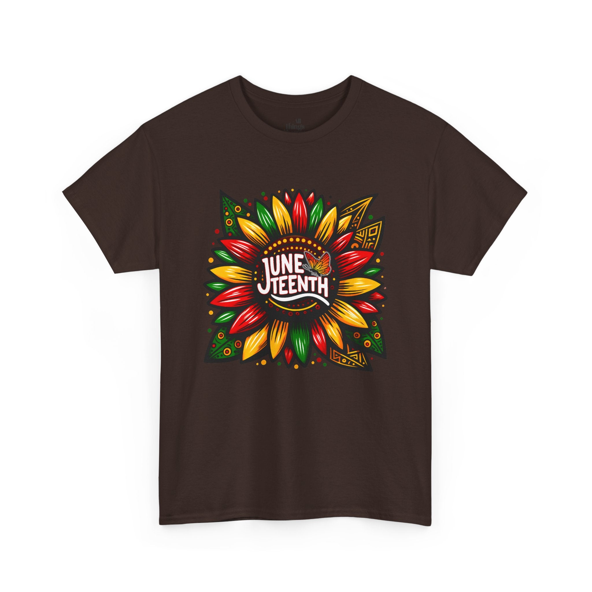 Juneteenth Floral Unisex Heavy Cotton Tee, Celebrate Freedom, Black History Month, Gift for Activists, Summer T-Shirt, Equality Apparel