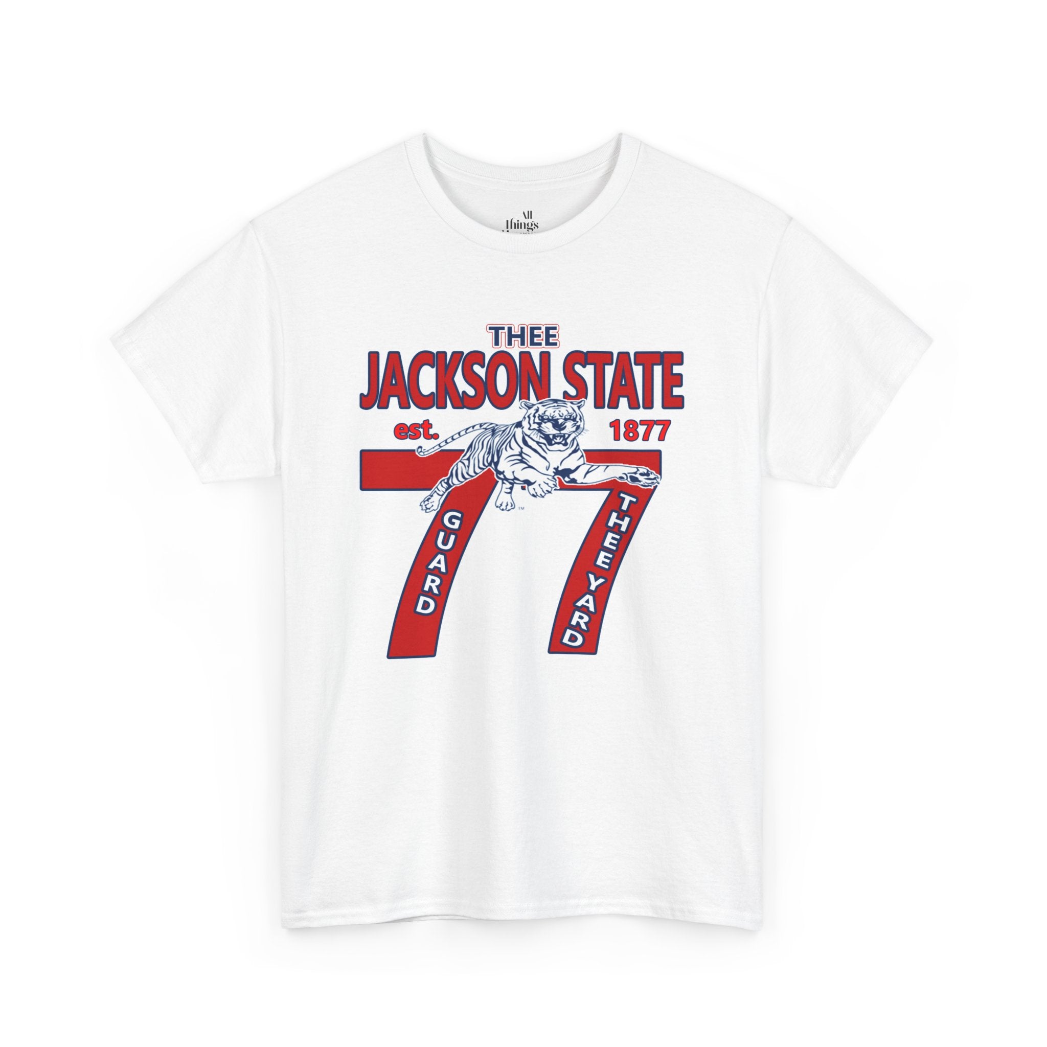 Vintage Jackson State Tee, Unisex Heavy Cotton T-Shirt, College Spirit Wear, Retro Graphic Tee, Gift for Graduates