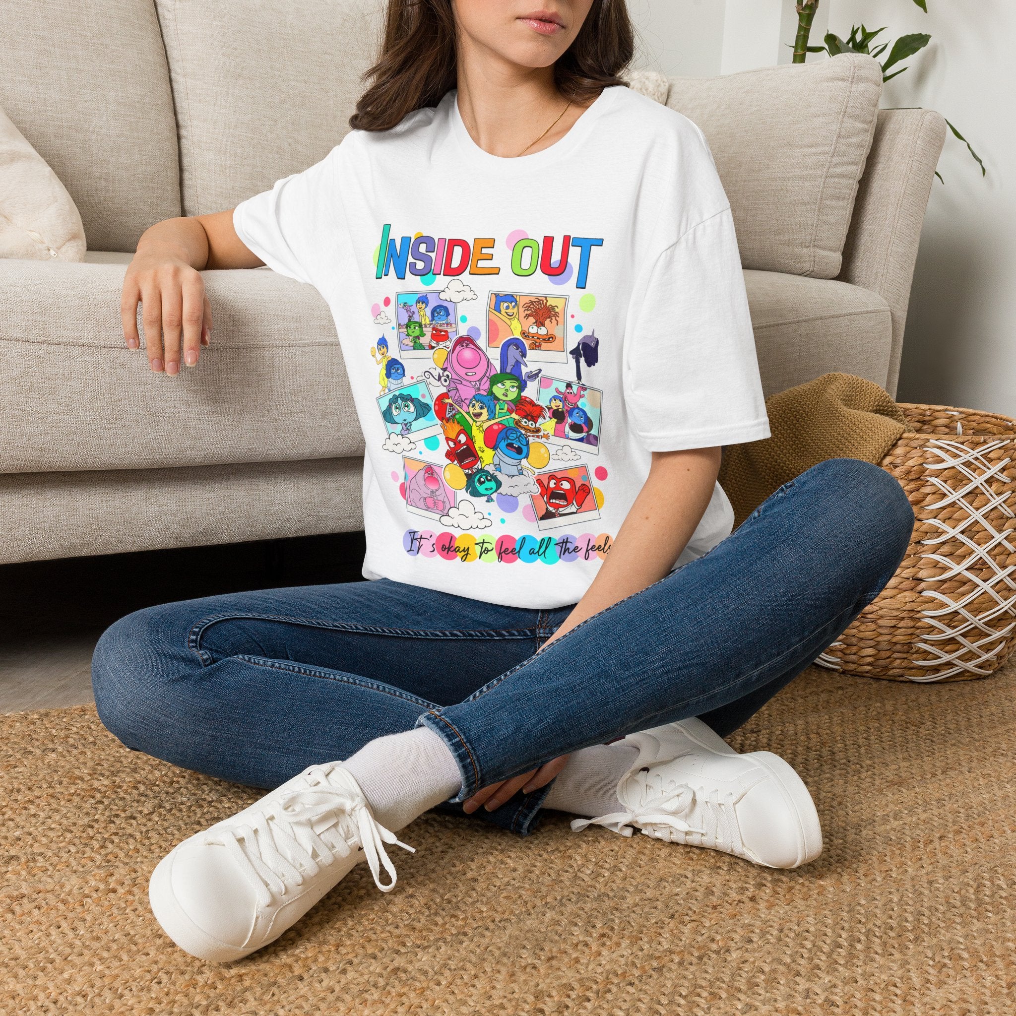 Inside Out Characters T‑Shirt — Colorful Pixar Emotion Graphic Tee