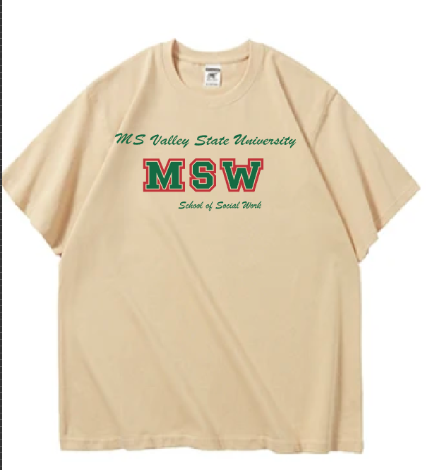 Ms Valley State University School of Social Work T Shirt with Chenille Embroidery