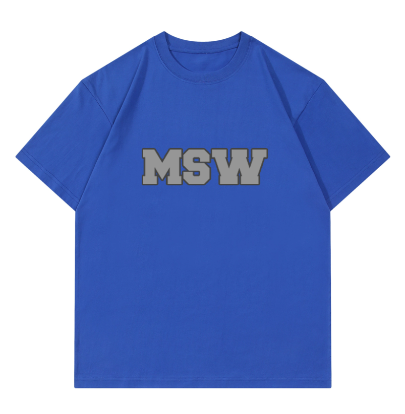 Blue MSW Chenille Embroidery Tshirt