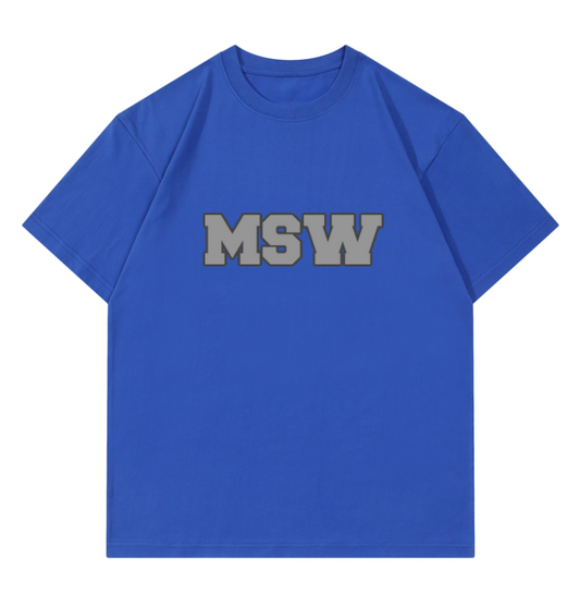 Blue MSW Chenille Embroidery Tshirt