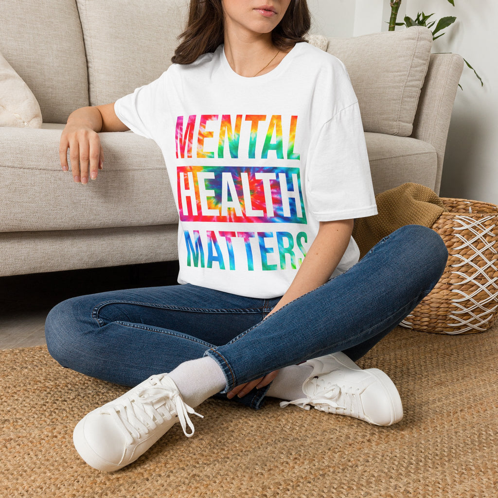 Mental Health Matters T-Shirt — Rainbow Tie-Dye Awareness Tee