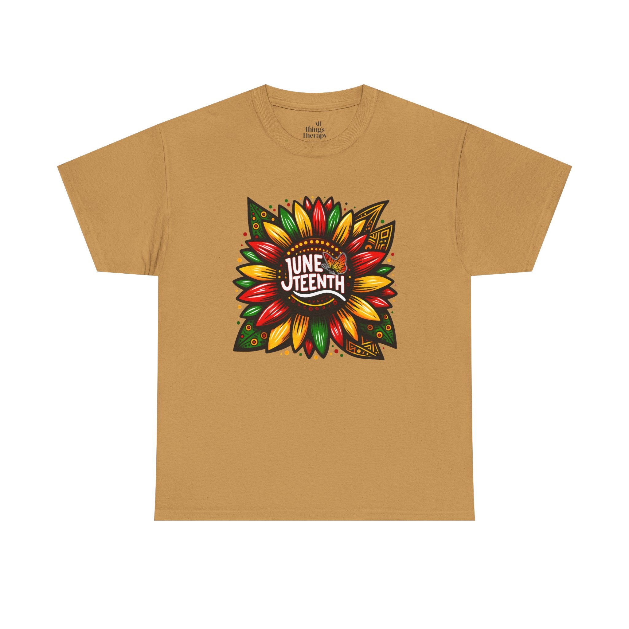 Juneteenth Floral Unisex Heavy Cotton Tee, Celebrate Freedom, Black History Month, Gift for Activists, Summer T-Shirt, Equality Apparel