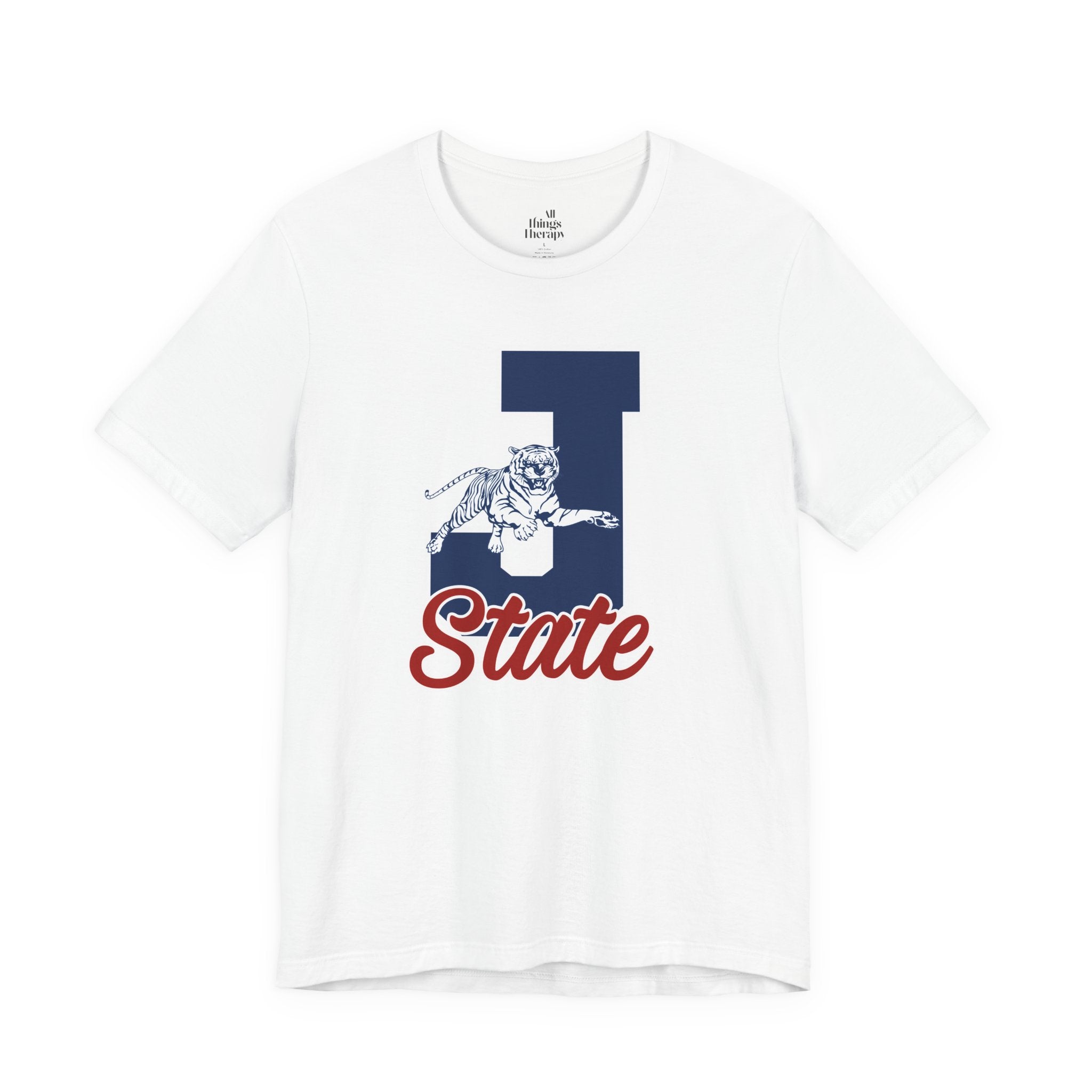 J State Tiger Graphic Tee, Vintage College Shirt, Unisex Casual Wear, School Spirit Apparel, Gift for Students and Alumni