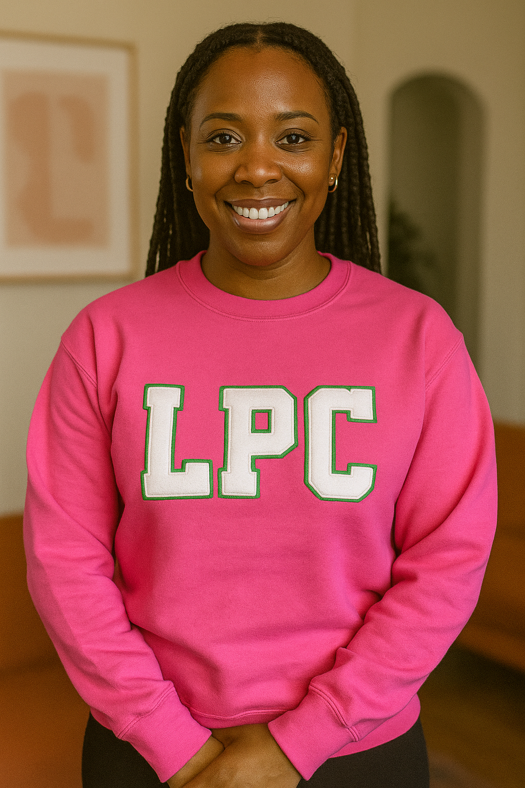 Licensed Professional Counselor Pink and Green Sweatshirt