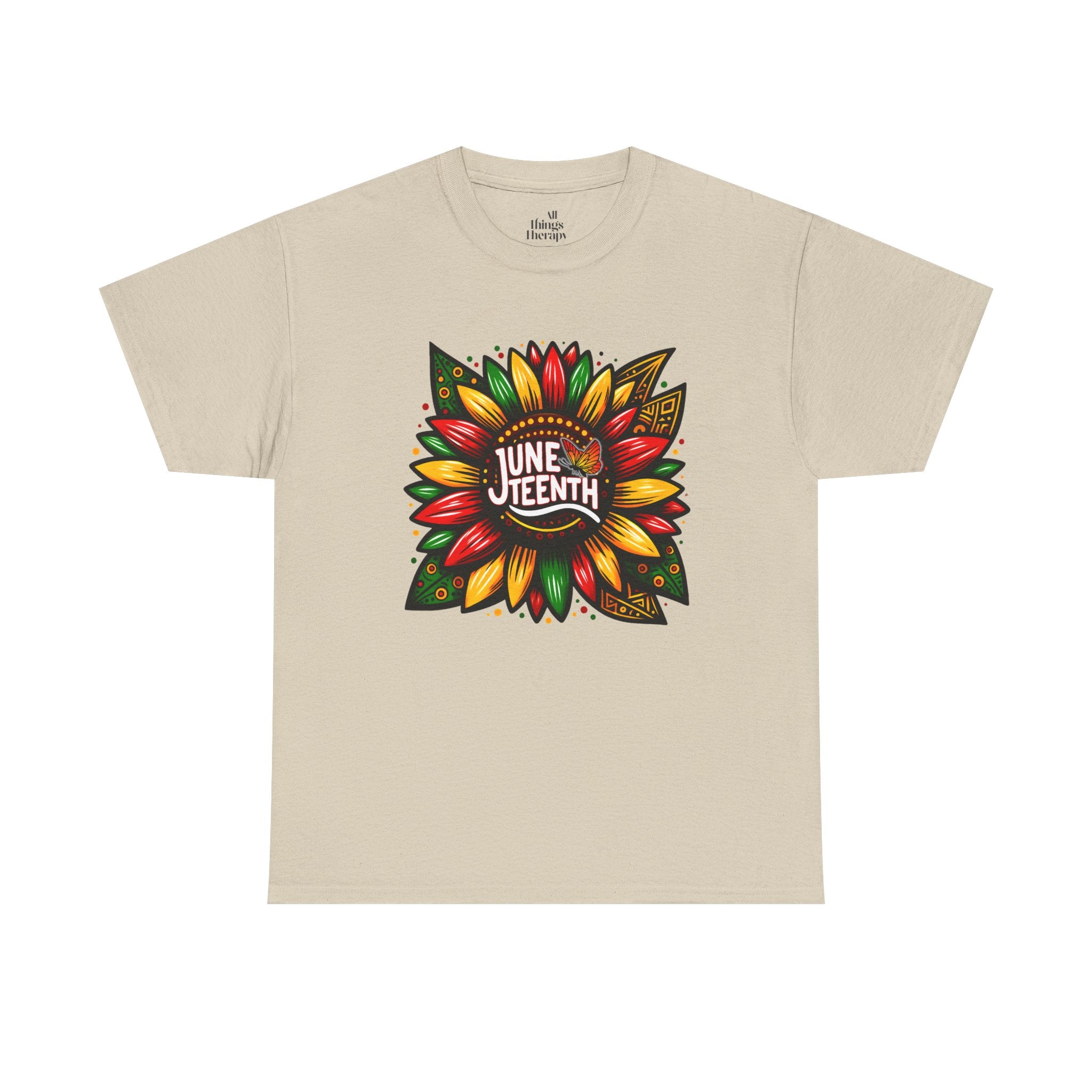 Juneteenth Floral Unisex Heavy Cotton Tee, Celebrate Freedom, Black History Month, Gift for Activists, Summer T-Shirt, Equality Apparel