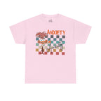 Anxiety Family Graphic Tee — Cute Checkerboard Monster Mental Health Shirt