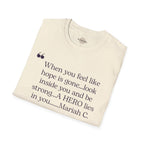 Inspirational Quote T-Shirt - A Hero Lies Within
