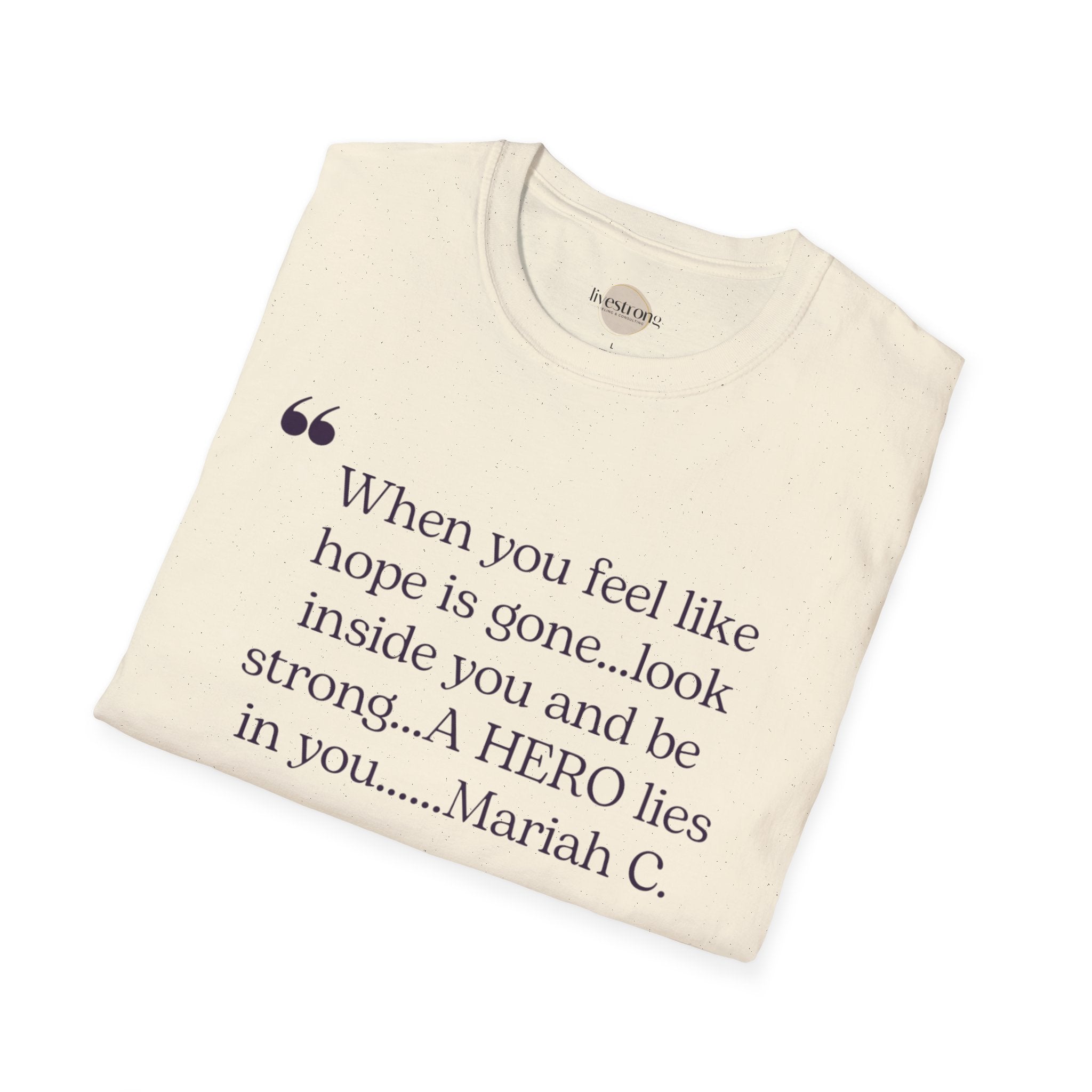 Inspirational Quote T-Shirt - A Hero Lies Within