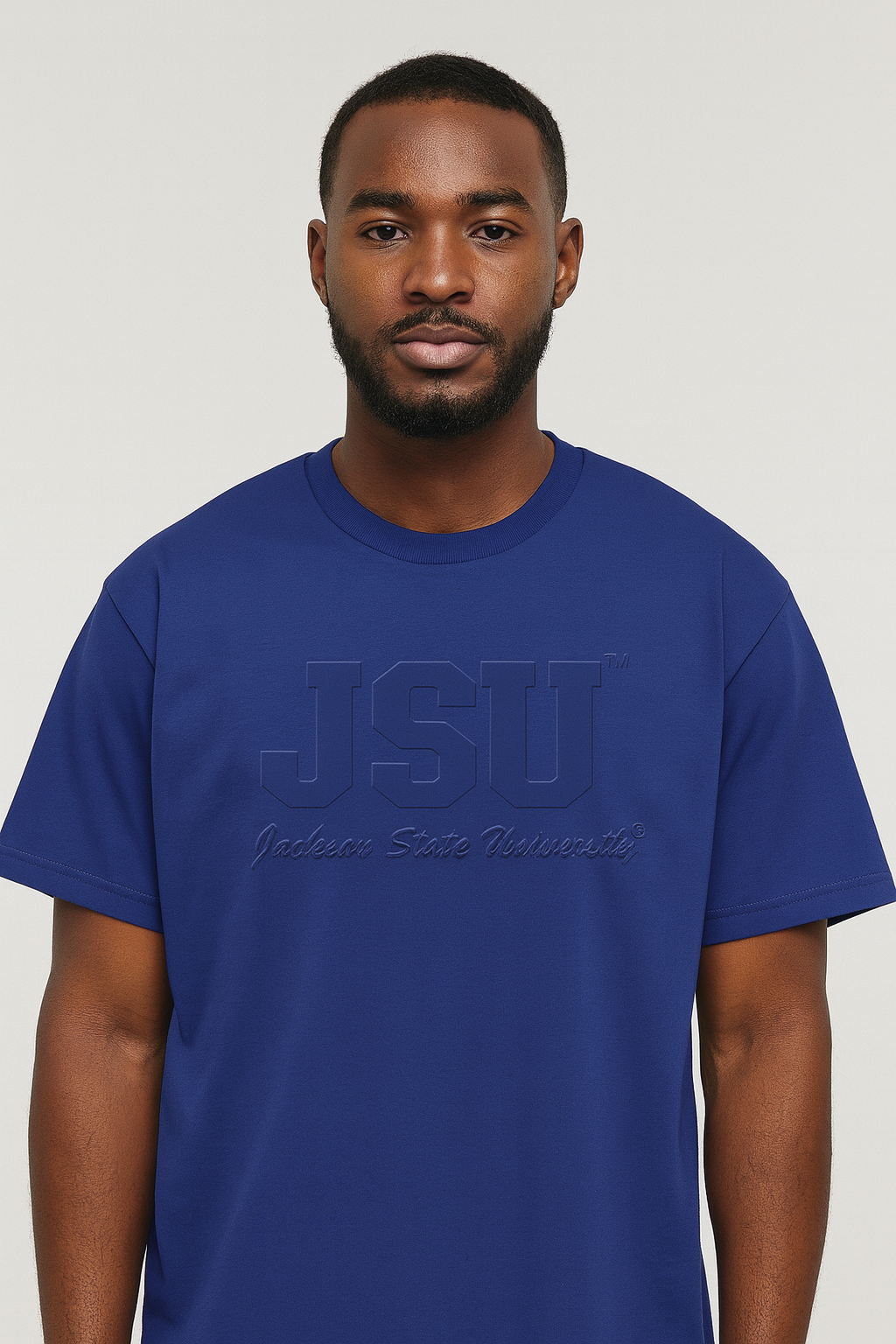 Jackson State University Embossed Tshirt (UNISEX) PRE ORDER. EXPECTED SHIP DATE 30 DAYS AFTER PURCHASE!