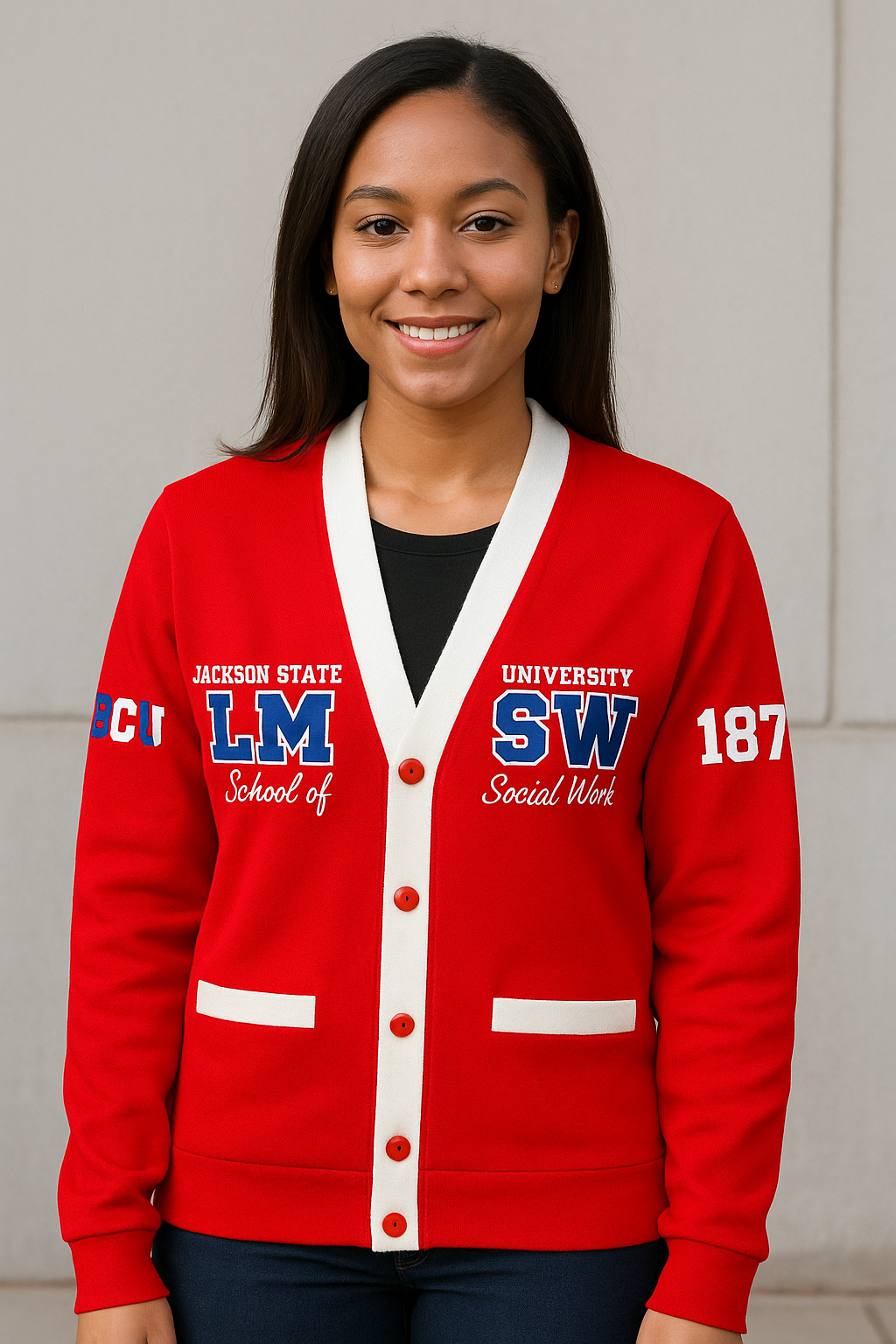 JSU LMSW professional cardigan