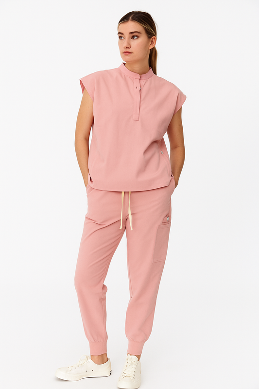 All Things Therapy Livestrong Scrub Top (Peachy Pink)