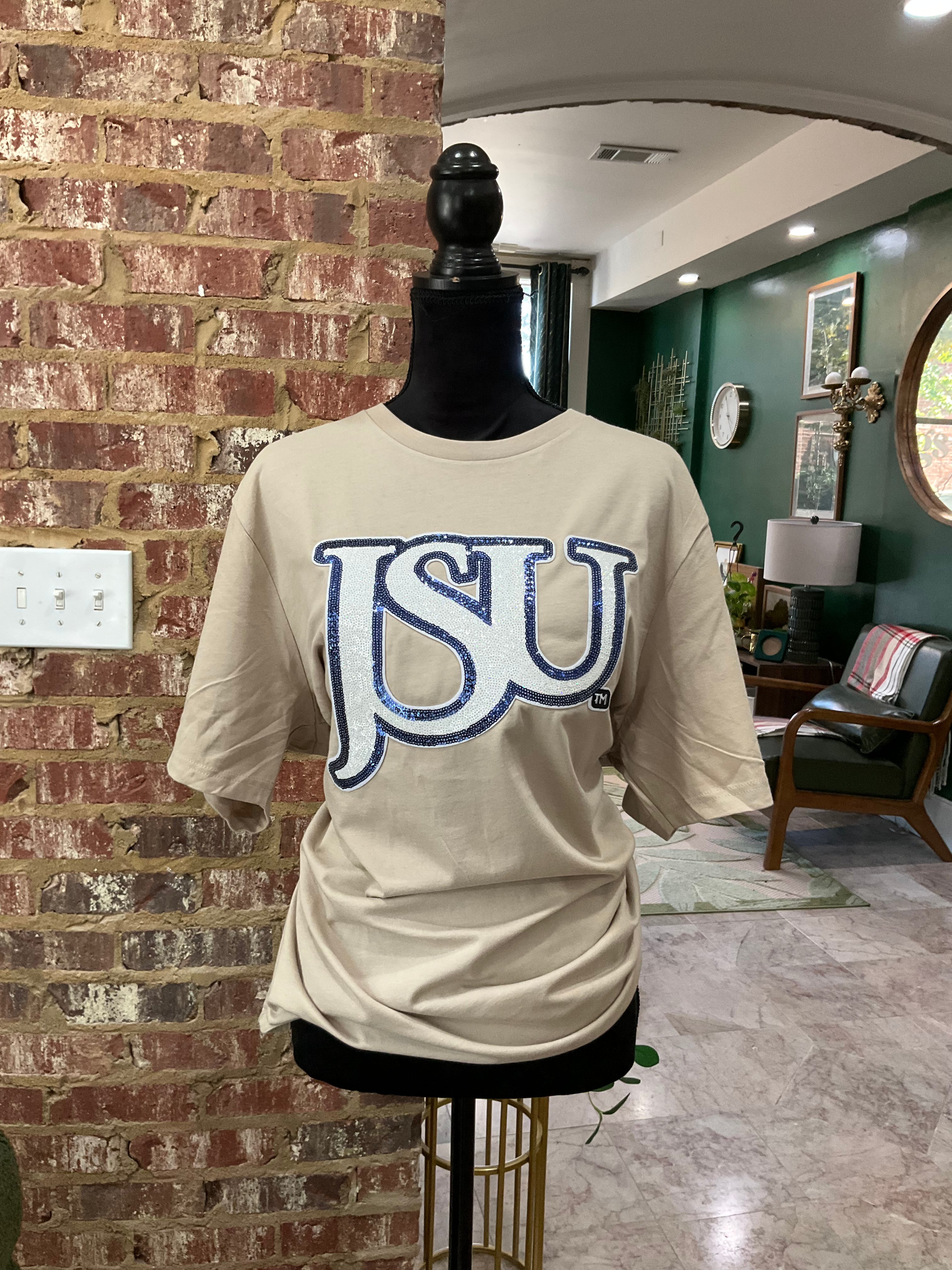 THEE JSU White Sequence Lightweight Tan Tee