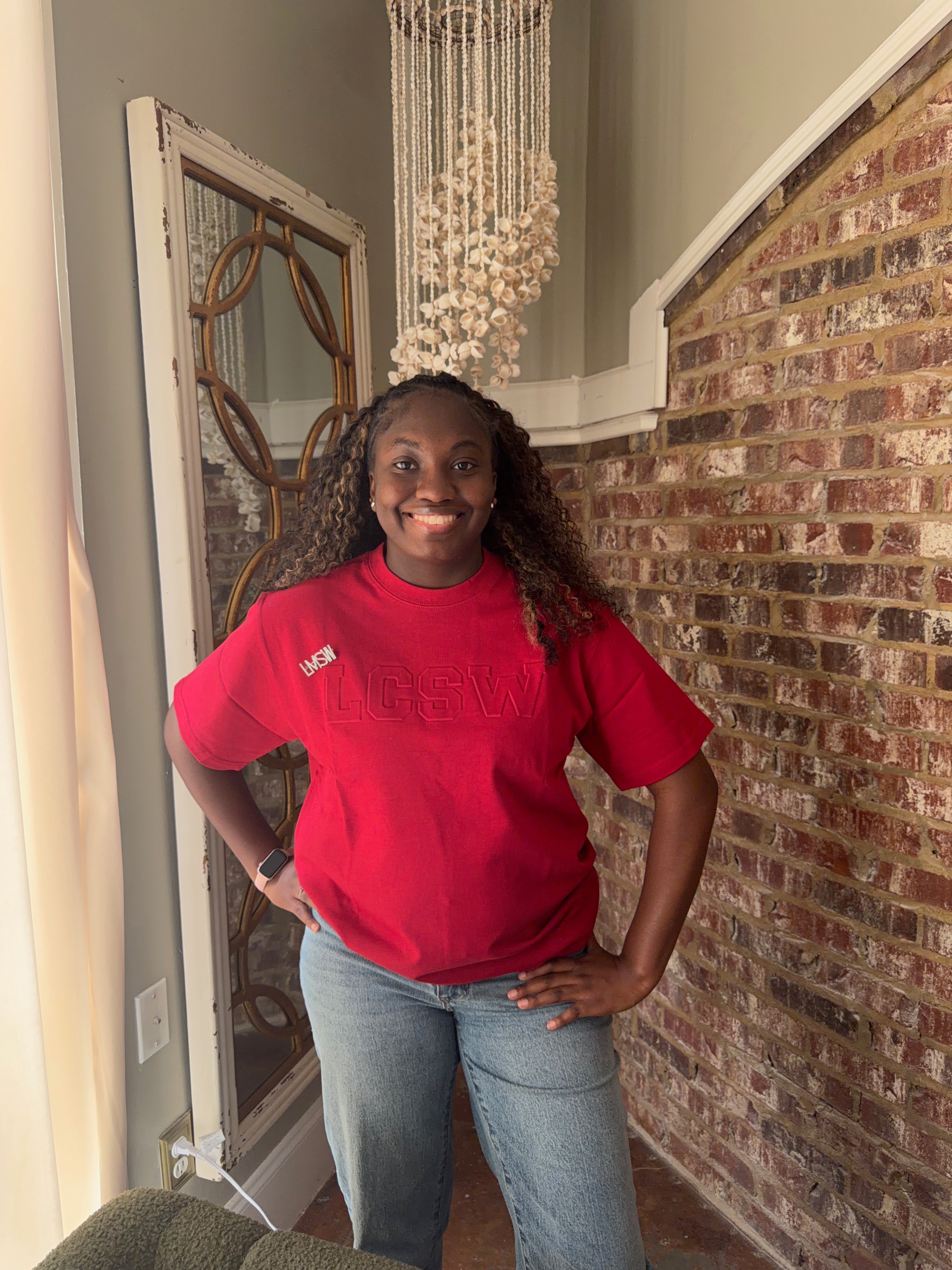 LCSW Embossed Tshirt (Red) Unisex