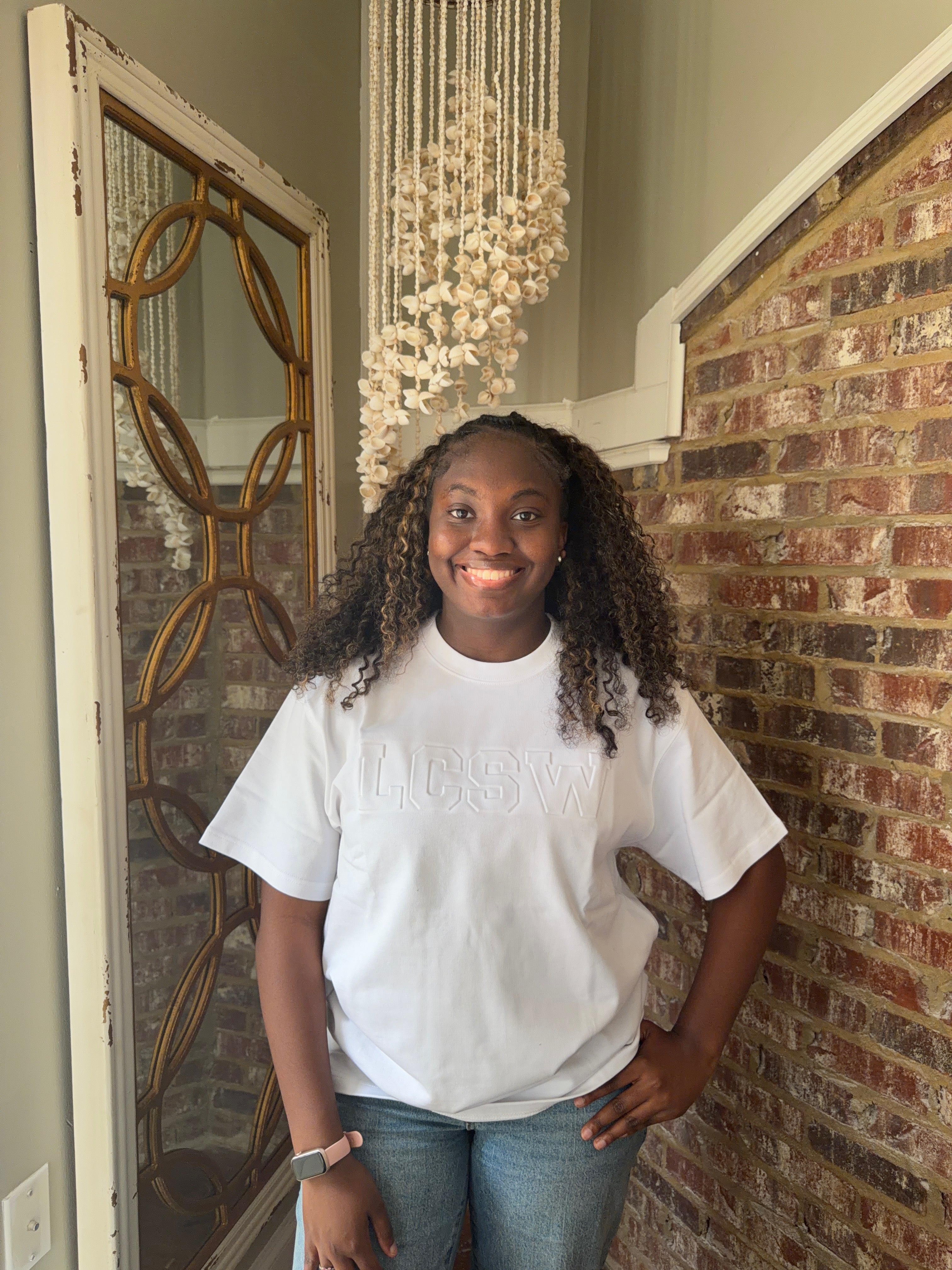 LCSW Embossed Tshirt (White) Unisex