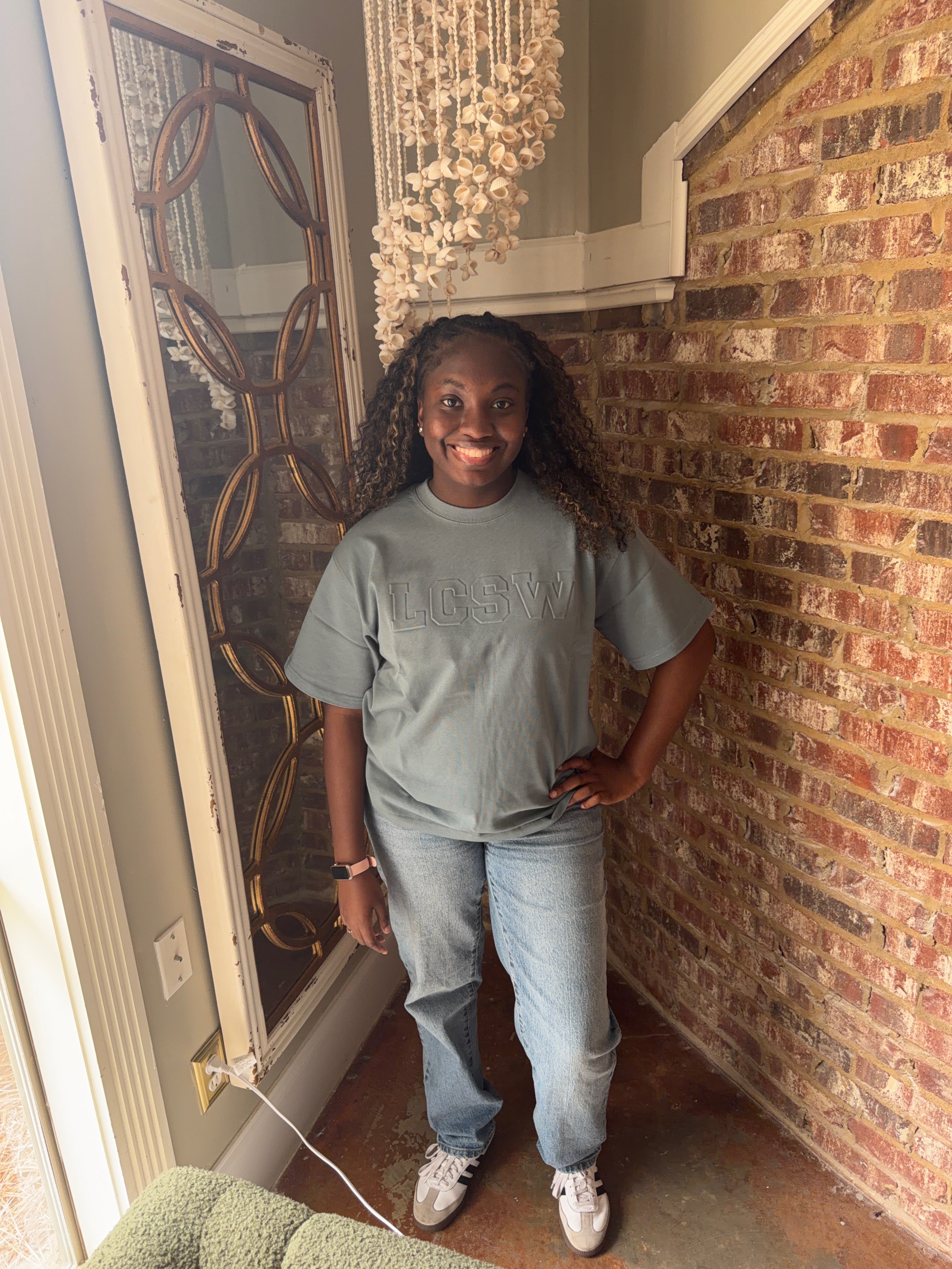 LCSW Embossed Tshirt (Blue-Green) Unisex