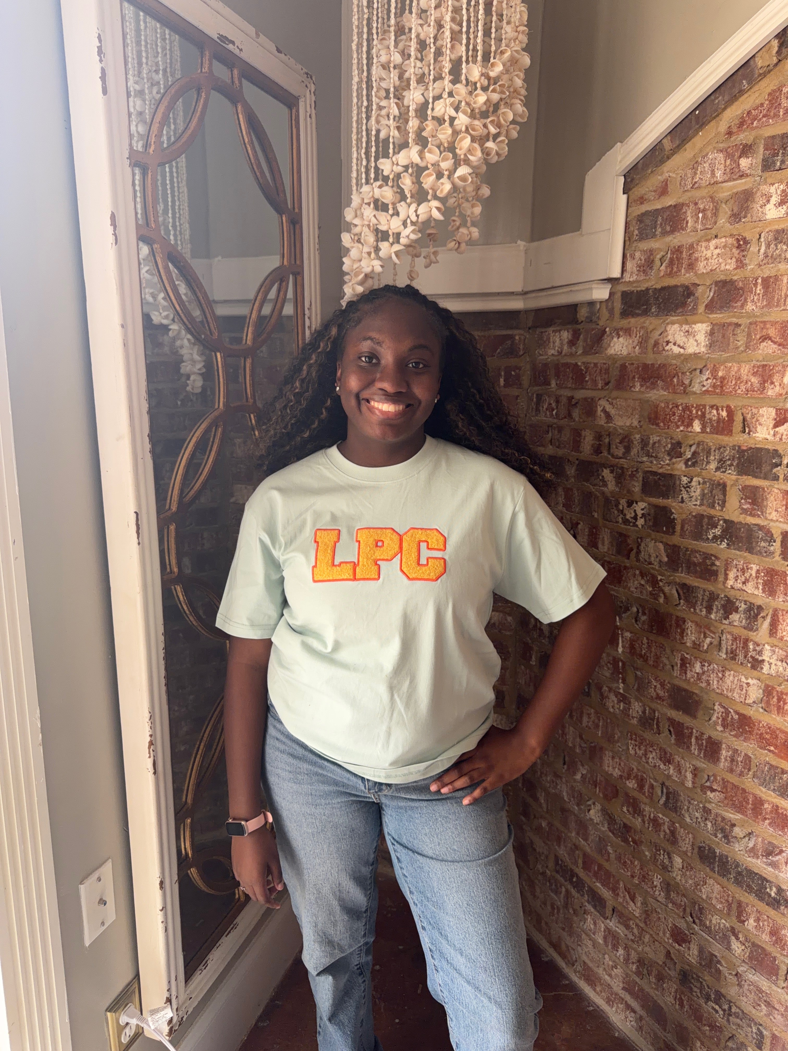 Green LPC Tshirt with Yellow Embroidery