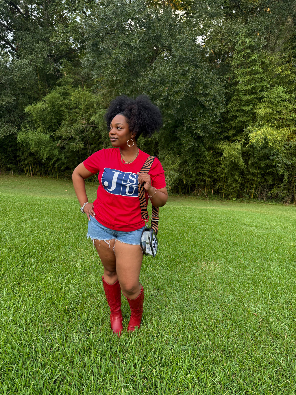 Thee Athletic Blue Block Lightweight  Tee (Red)
