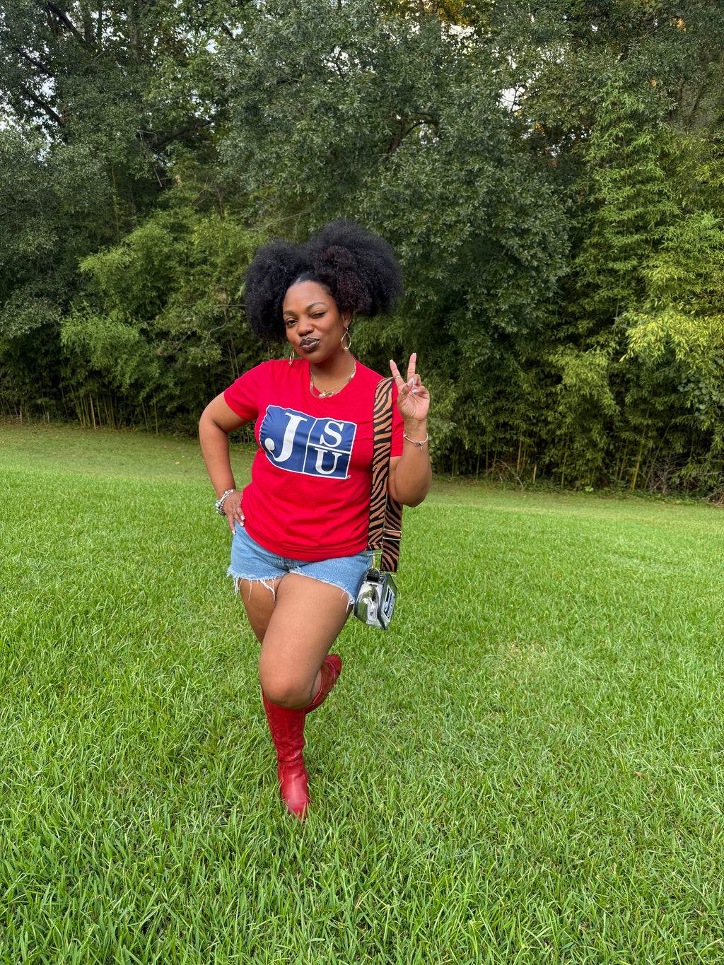 Thee Athletic Blue Block Lightweight  Tee (Red)