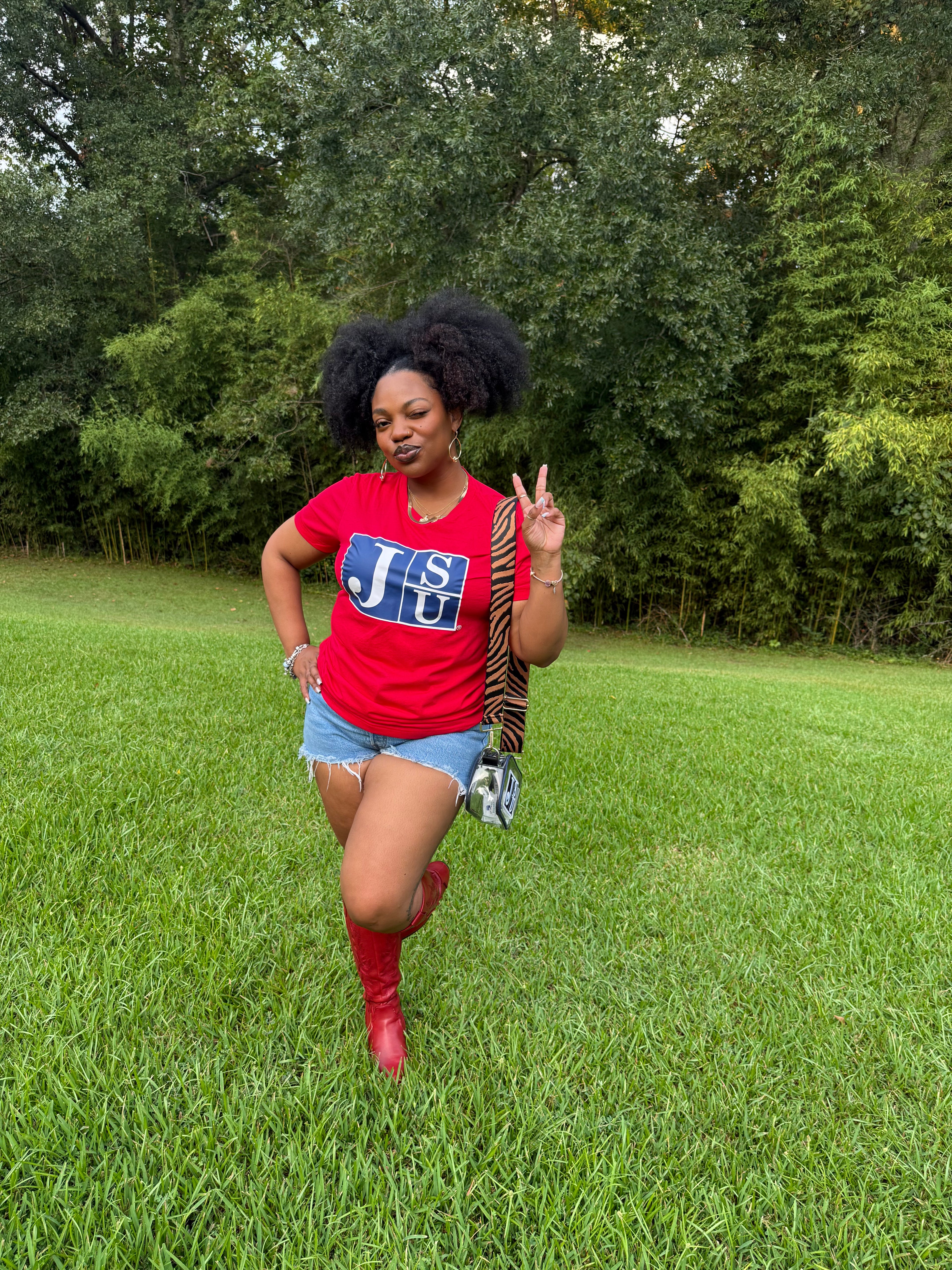 Thee Athletic Blue Block Lightweight  Tee (Red)