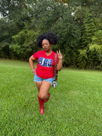Thee Athletic Blue Block Lightweight  Tee (Red)