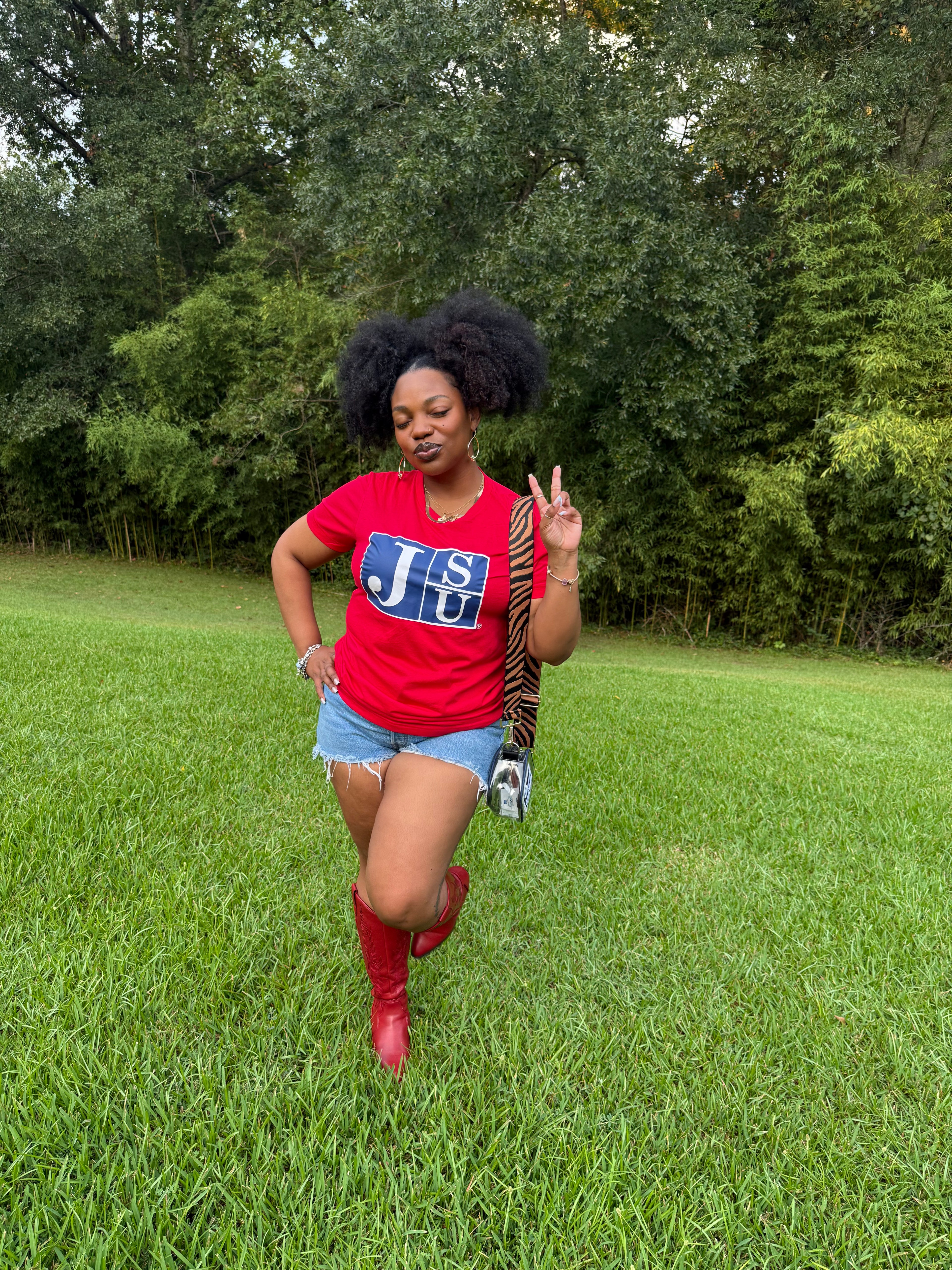 Thee Athletic Blue Block Lightweight  Tee (Red)