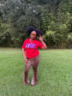 Thee Blue Diamond Block Luxe Tee (Red)