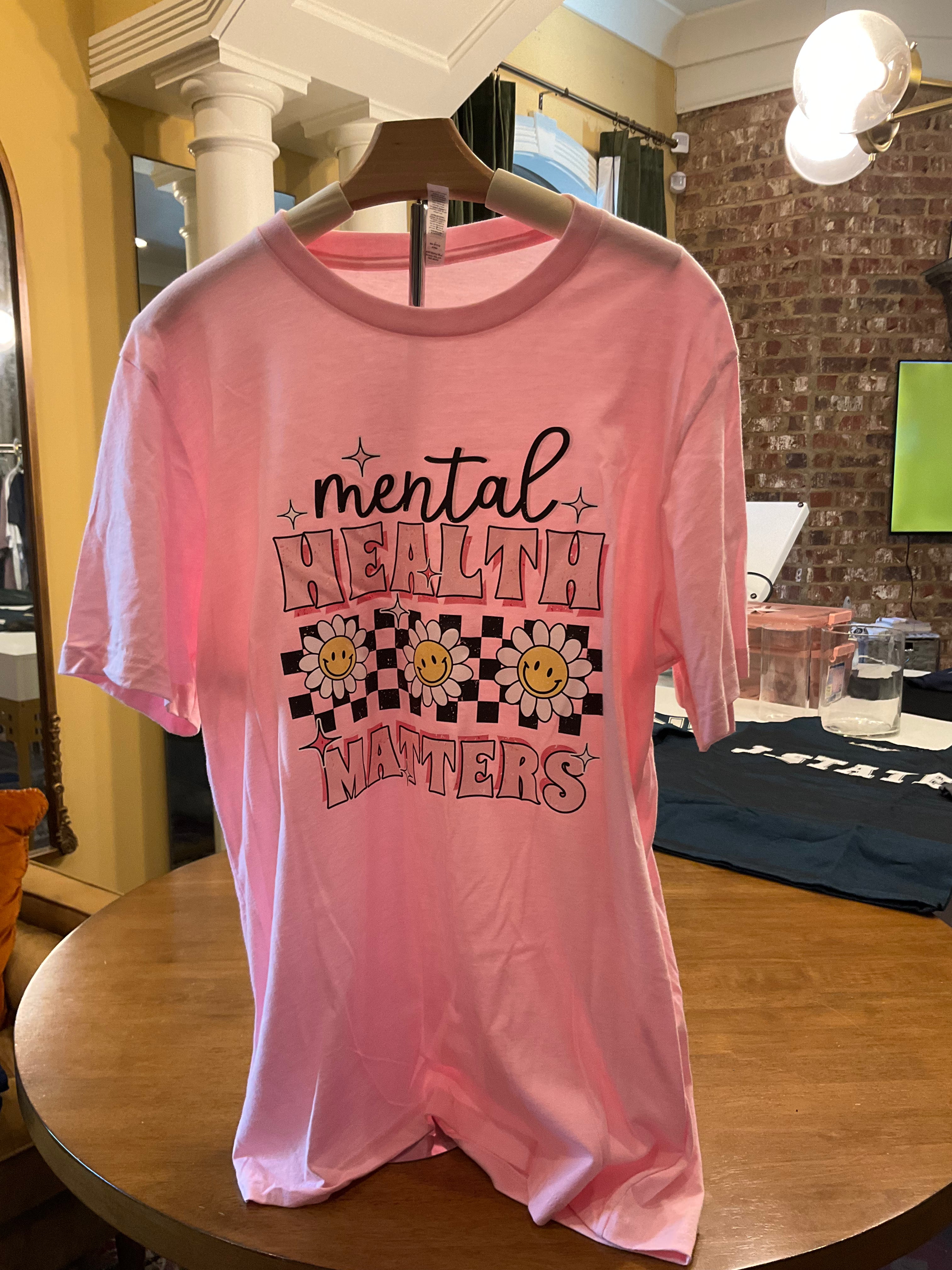 Mental Health Matters Sunflower Tee (Pink)