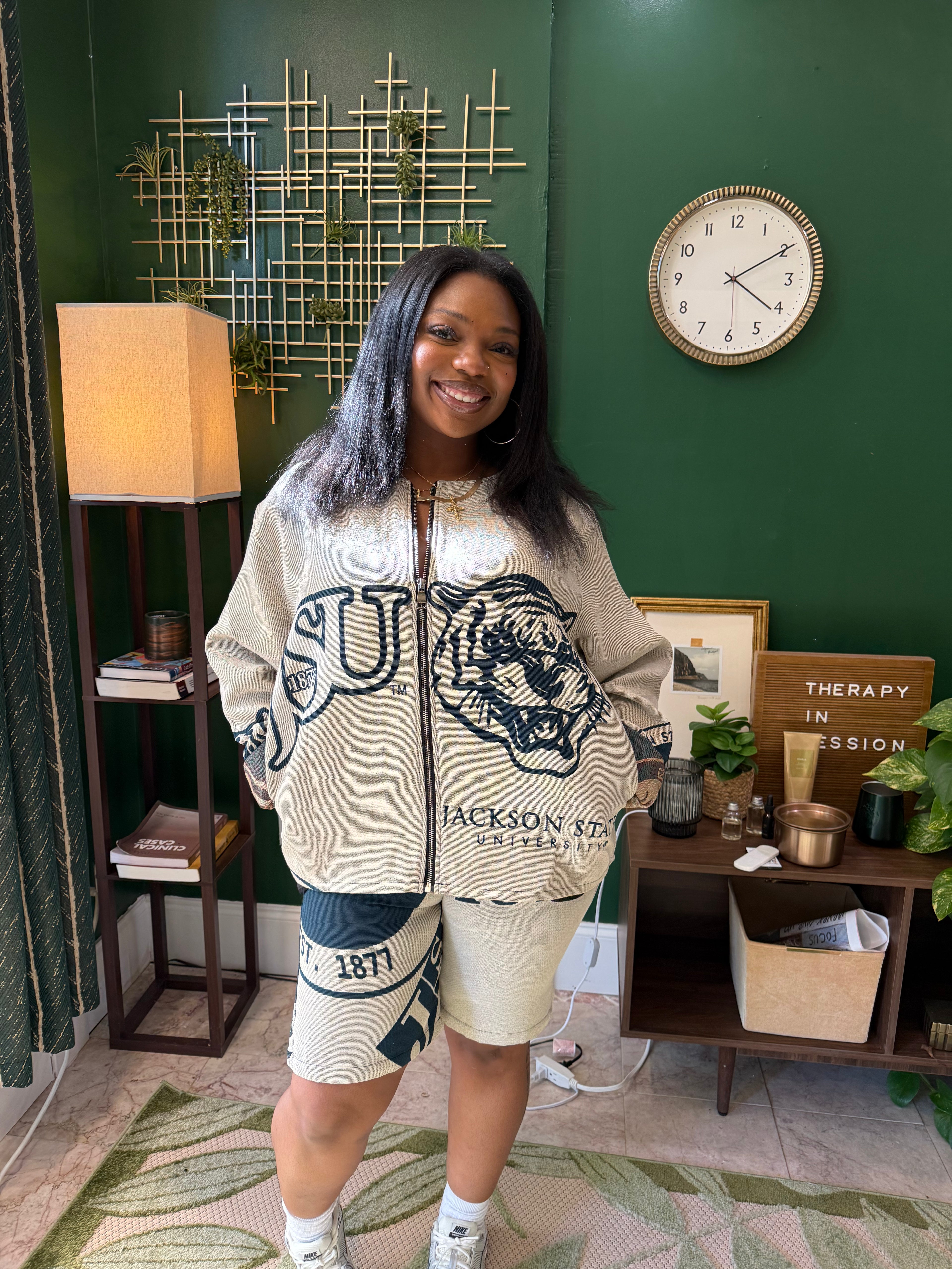 JSU Tapestry Short Set (PRE ORDERS ARE SHIPPED APPROXIMATELY 30 DAYS AFTER PURCHASE) This is an estimate and is subject to change!