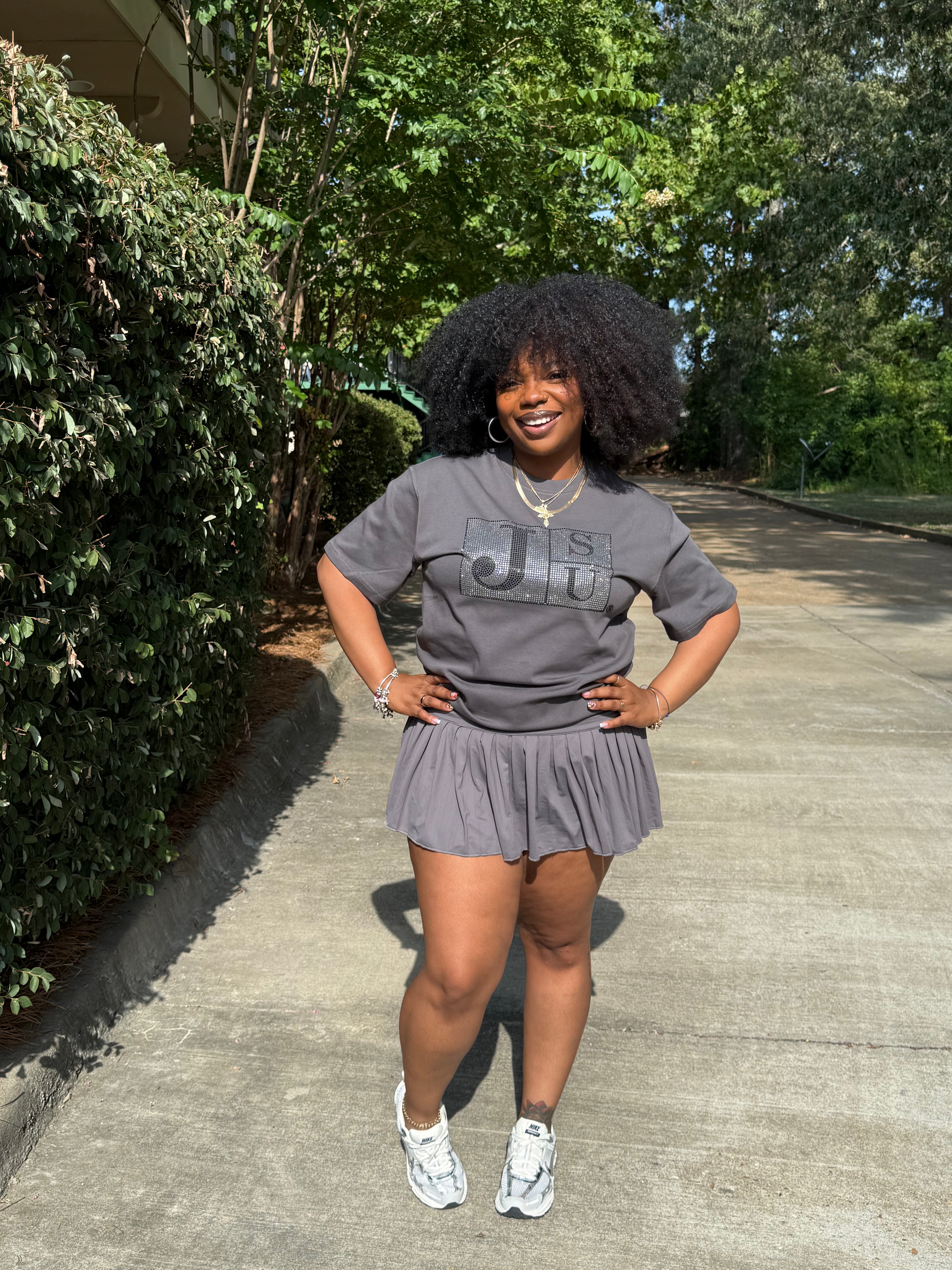 THEE Diamond Block Luxe Tee (Charcoal) (UNISEX)