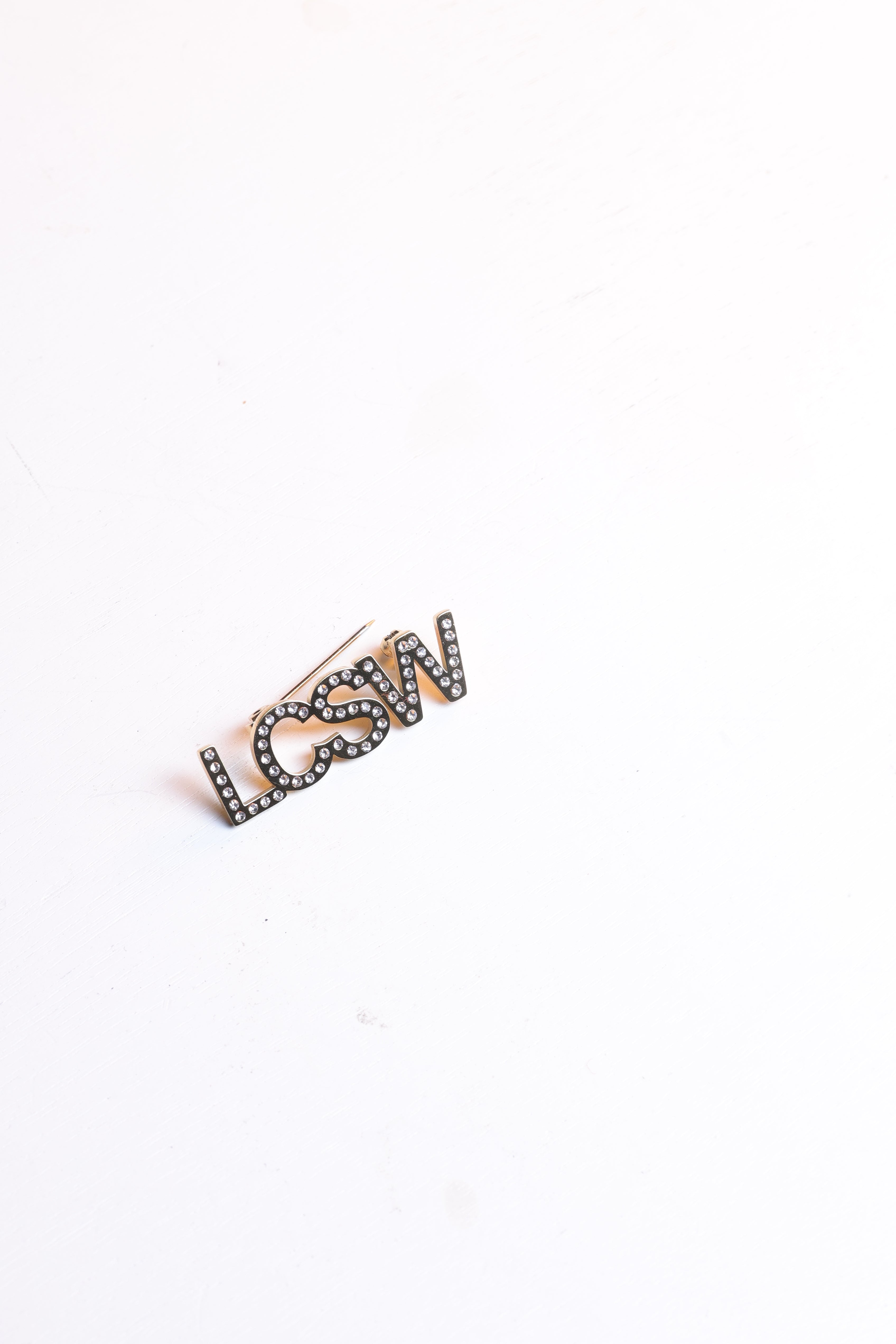 LCSW Diamond Gold Brooche