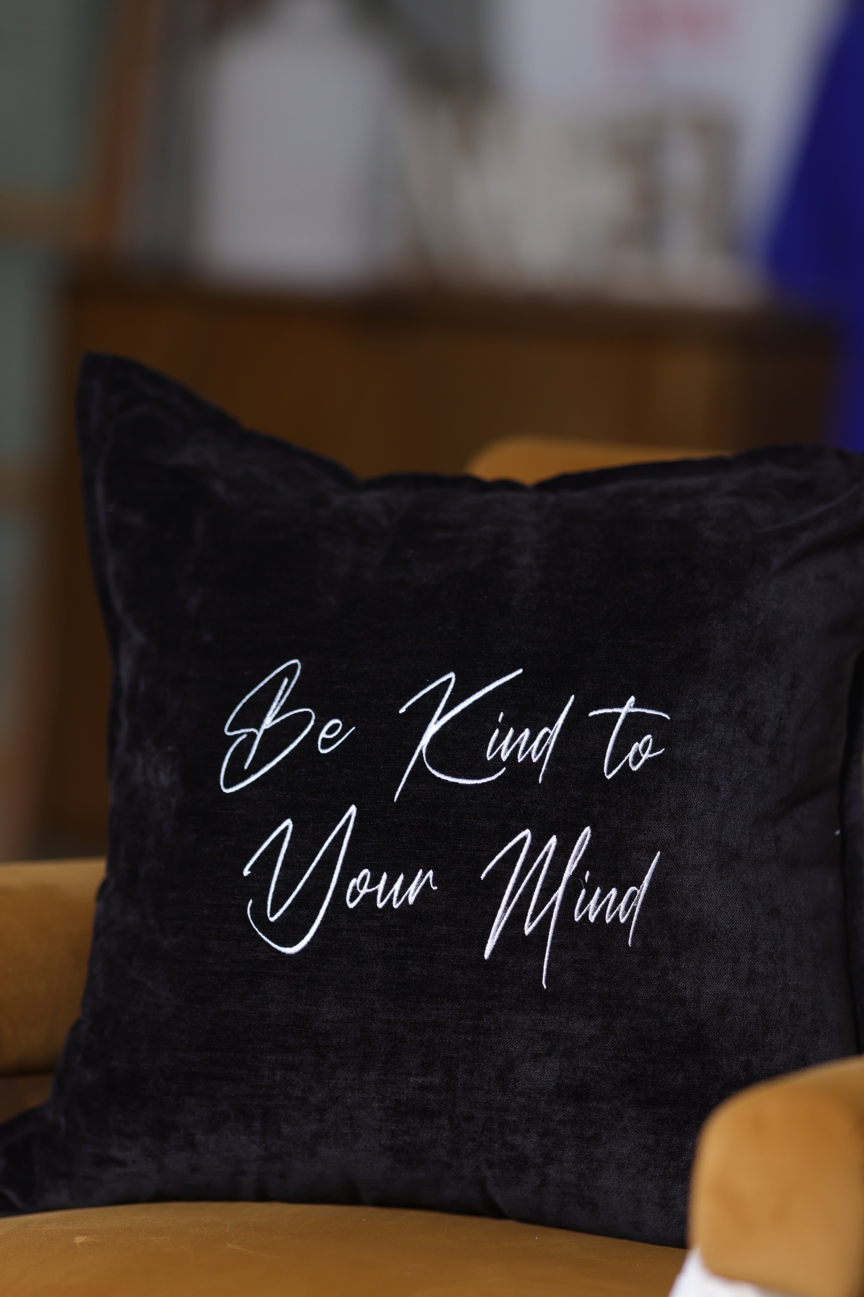 Be Kind To Your Mind Black and White Throw Pillow