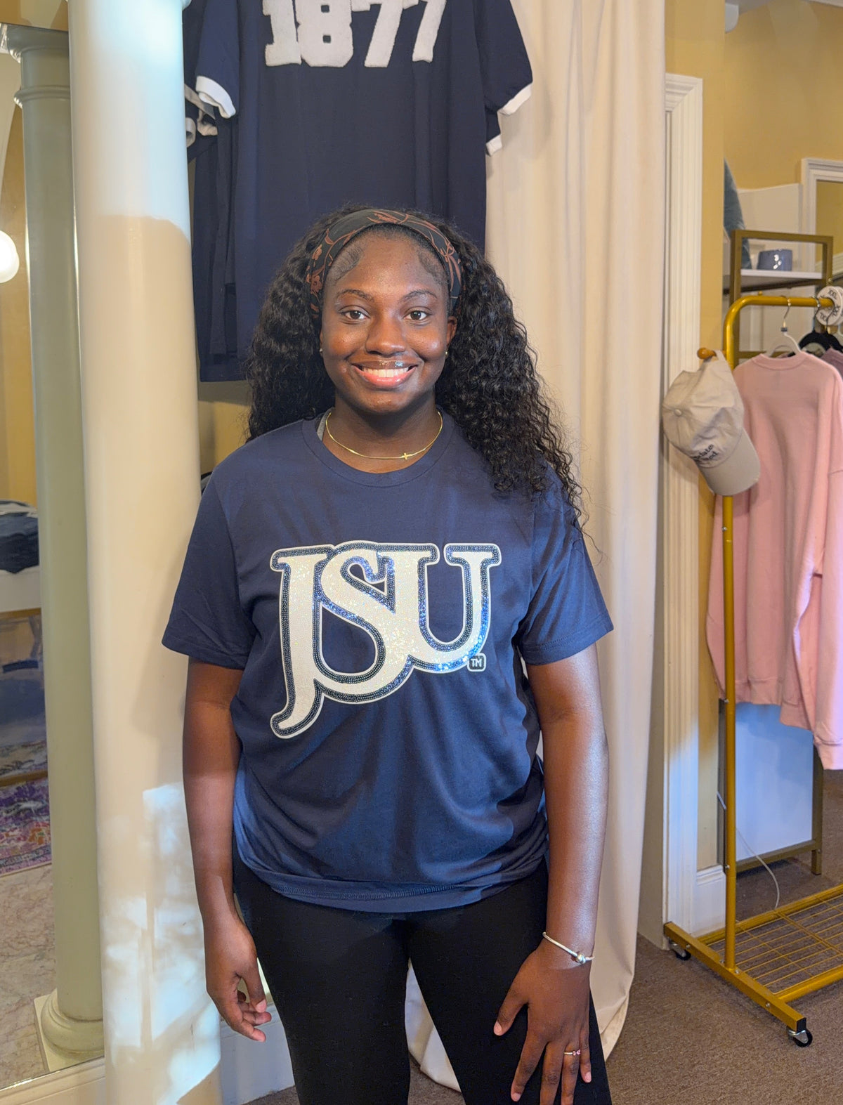 Thee JSU White Sequence Lightweight Navy Tee