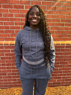 JSU High Quality Custom Embroidery Acid Washed Cotton Hoodie and Jogging Pants Set PRE ORDER SHIPS 30 DAYS AFTER PURCHASE!