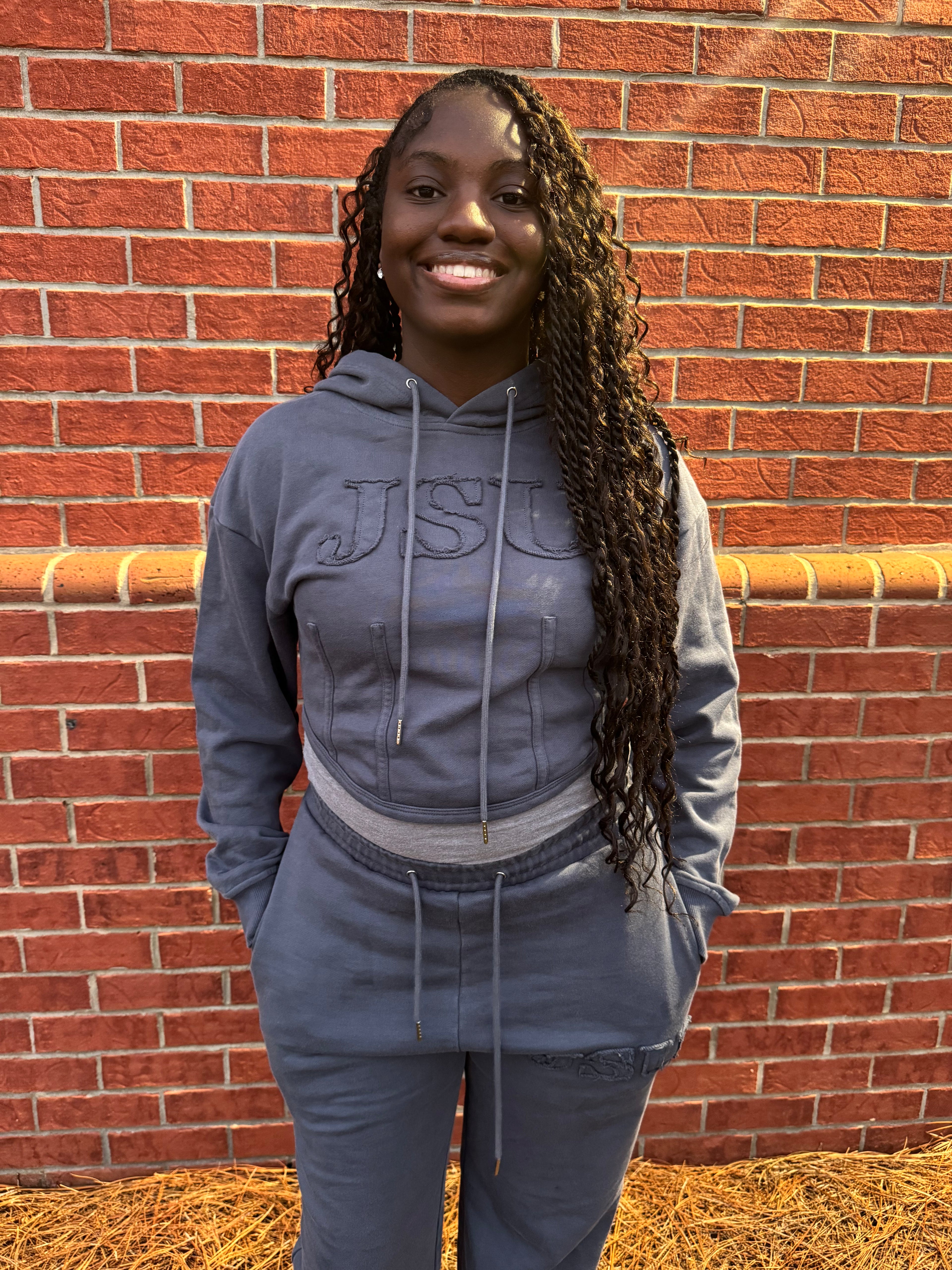 JSU High Quality Custom Embroidery Acid Washed Cotton Hoodie and Jogging Pants Set PRE ORDER SHIPS END OF DECEMBER